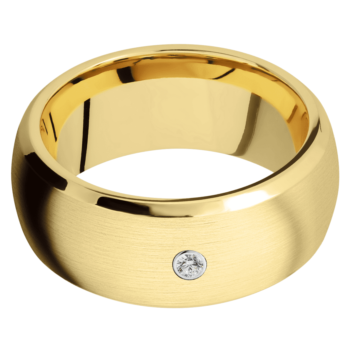 14K Yellow Gold + Satin , Polish Finish