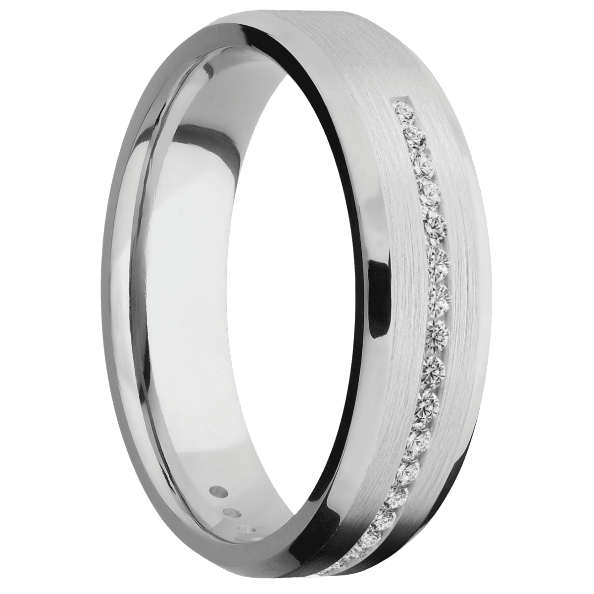 14K White Gold + Satin , Polish Finish