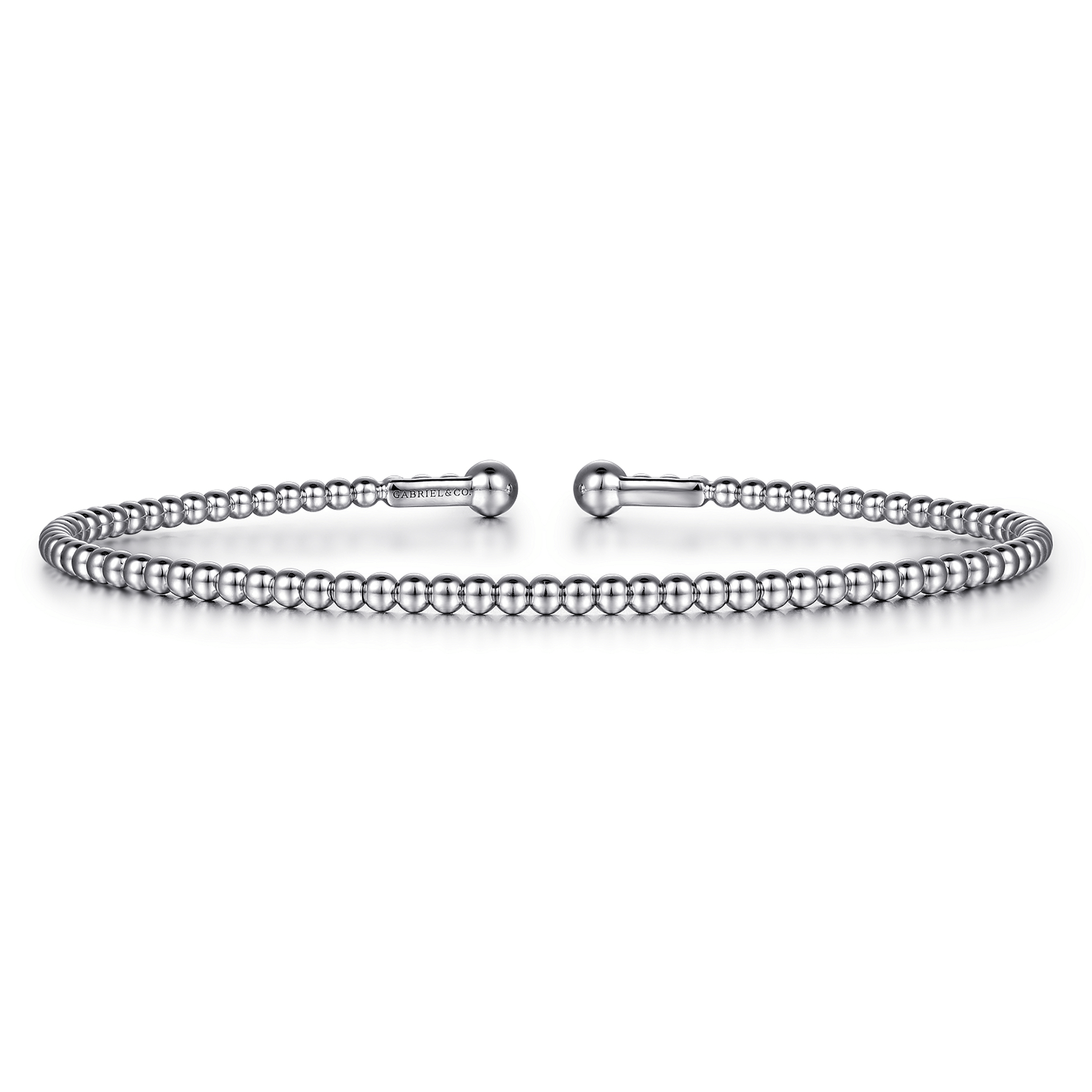 Split 14K White Gold Beaded Bujukan Bangle