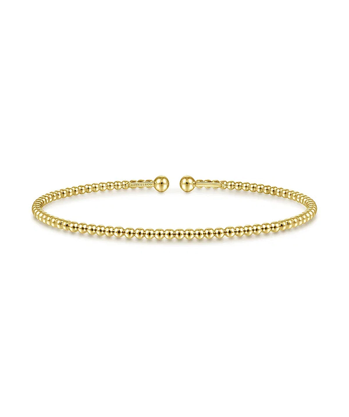 Split 14K Yellow Gold Beaded Bujukan Bangle