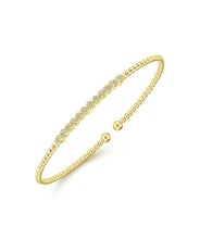 14K Yellow Gold Bujukan Bead Diamond Bangle