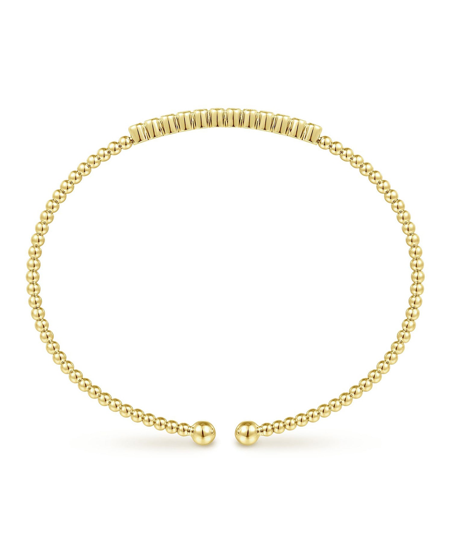 14K Yellow Gold Bujukan Bead Diamond Bangle