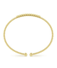 14K Yellow Gold Bujukan Bead Diamond Bangle