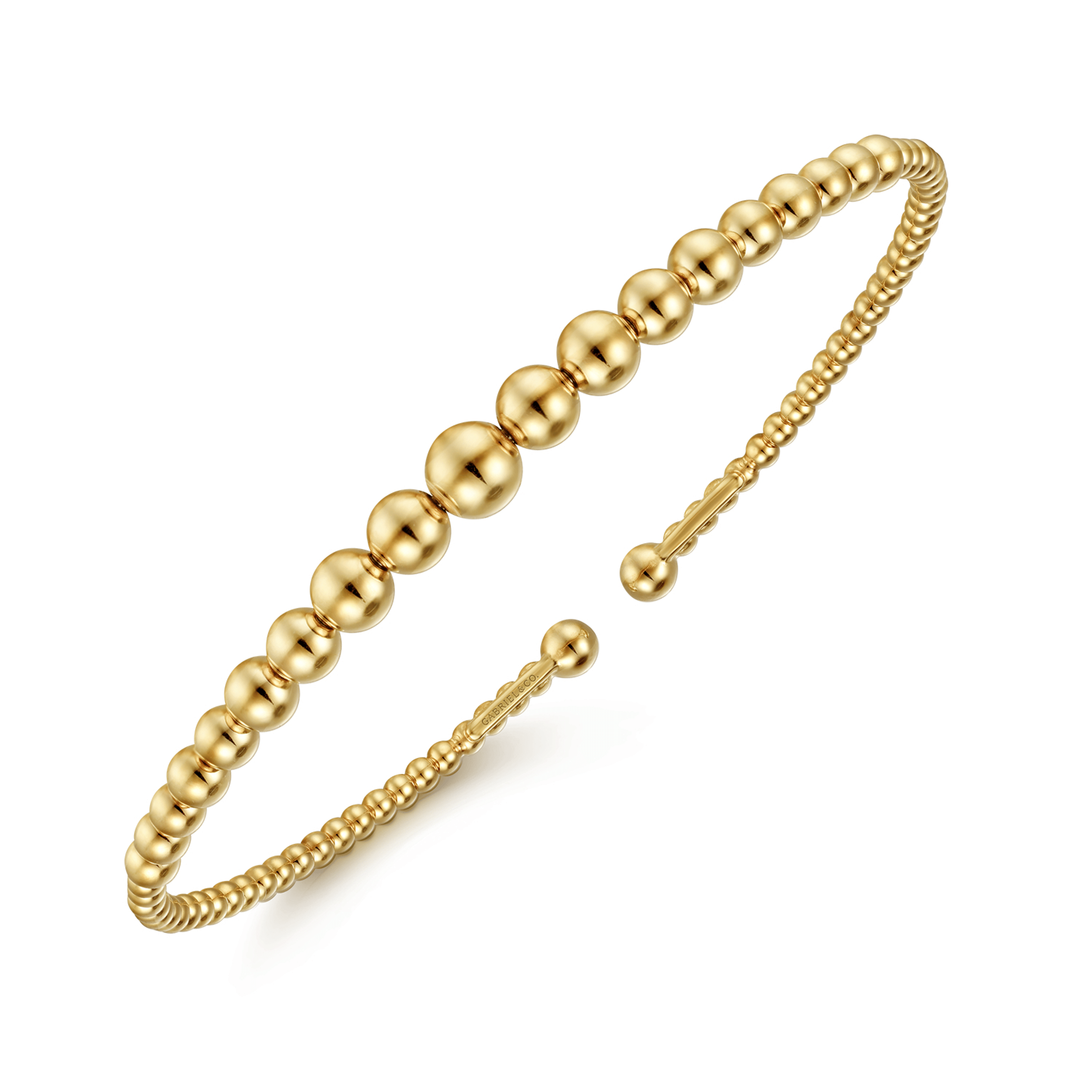 14K Yellow Gold Cuff Bangle Bracelet