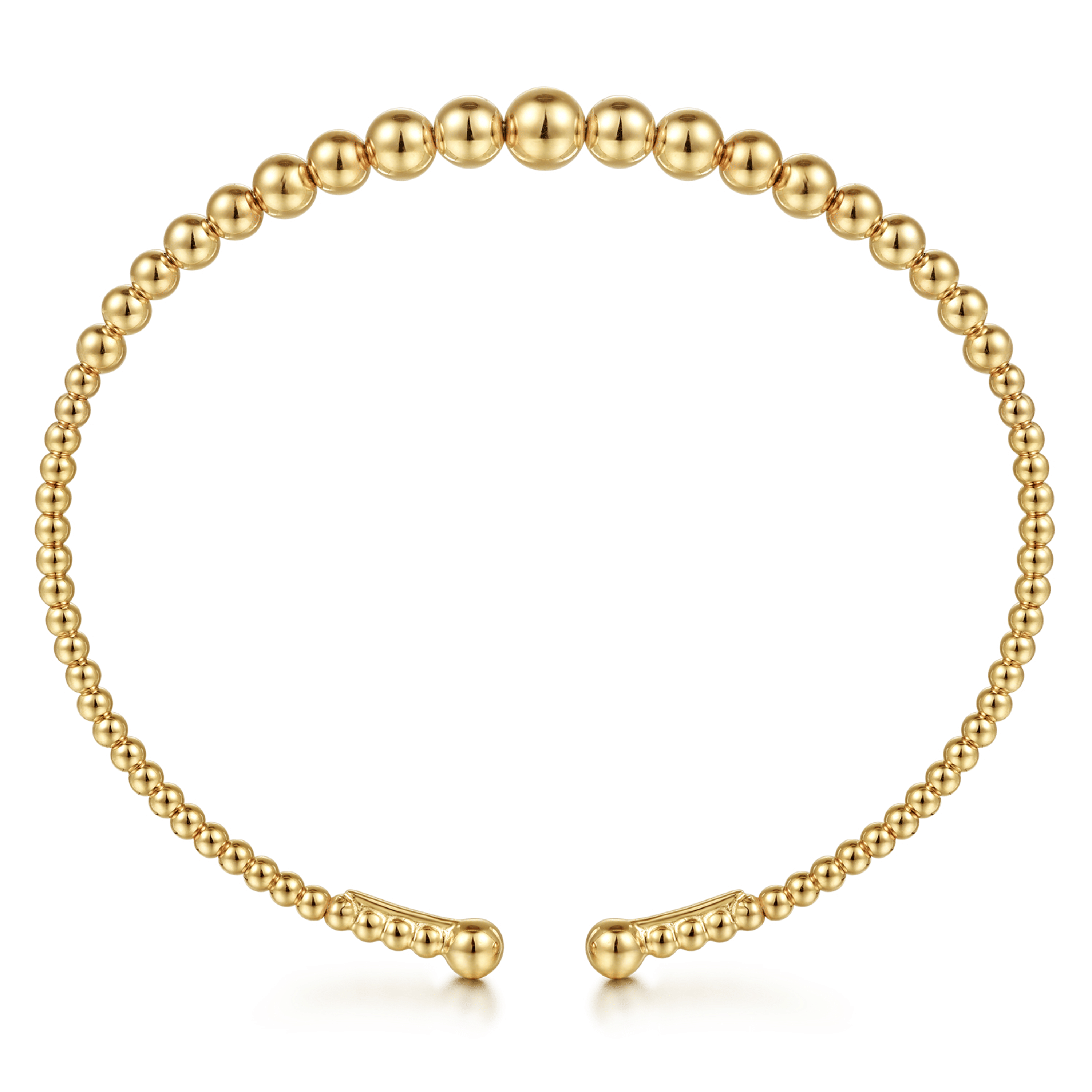 14K Yellow Gold Cuff Bangle Bracelet