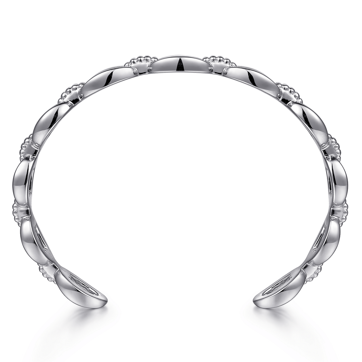 Bujukan 925 Sterling Silver Oval Link Cuff Bangle