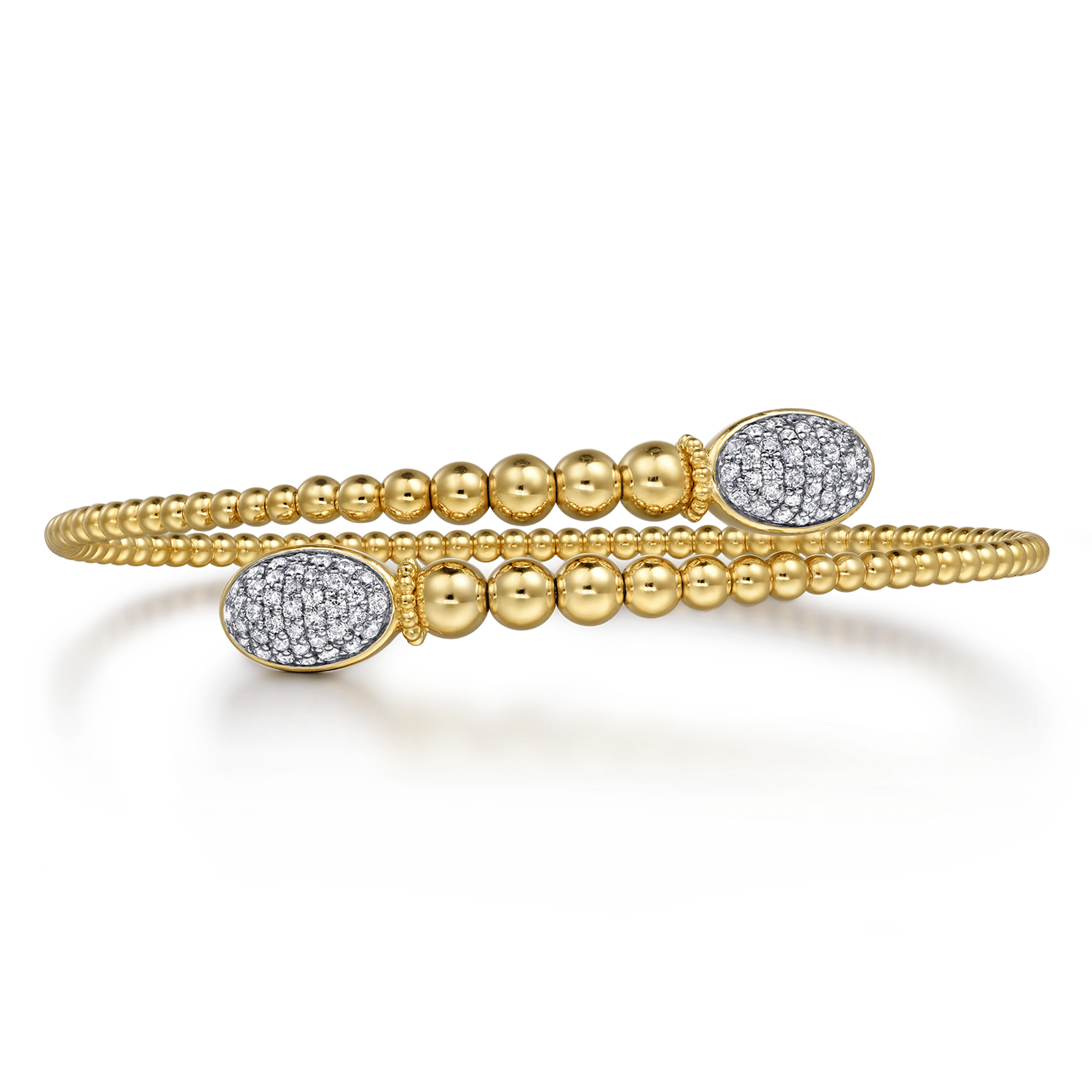 14K Yellow Gold Bujukan Diamond Bangle