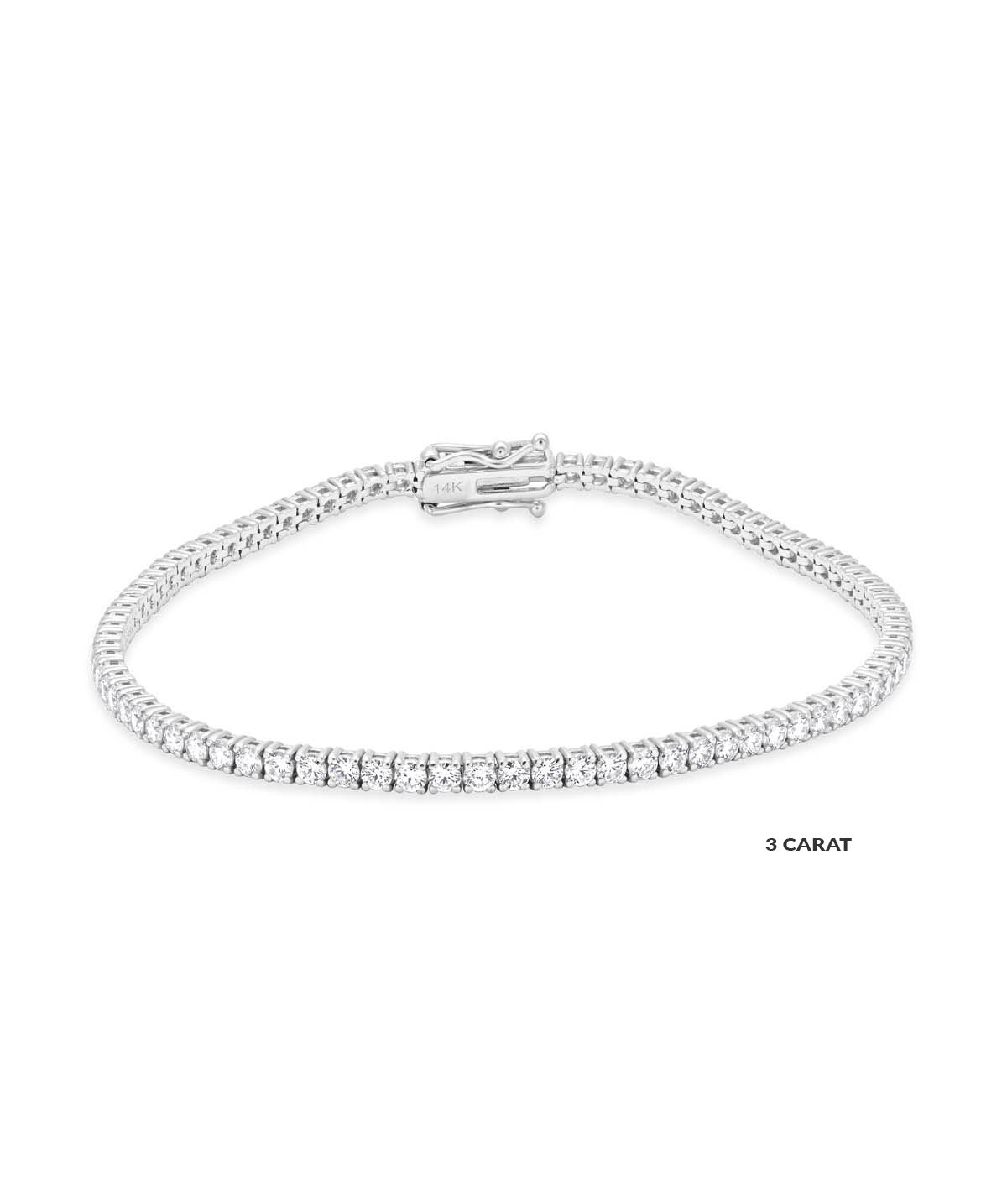 14K White Gold Lab Grown Diamond Tennis Bracelets
