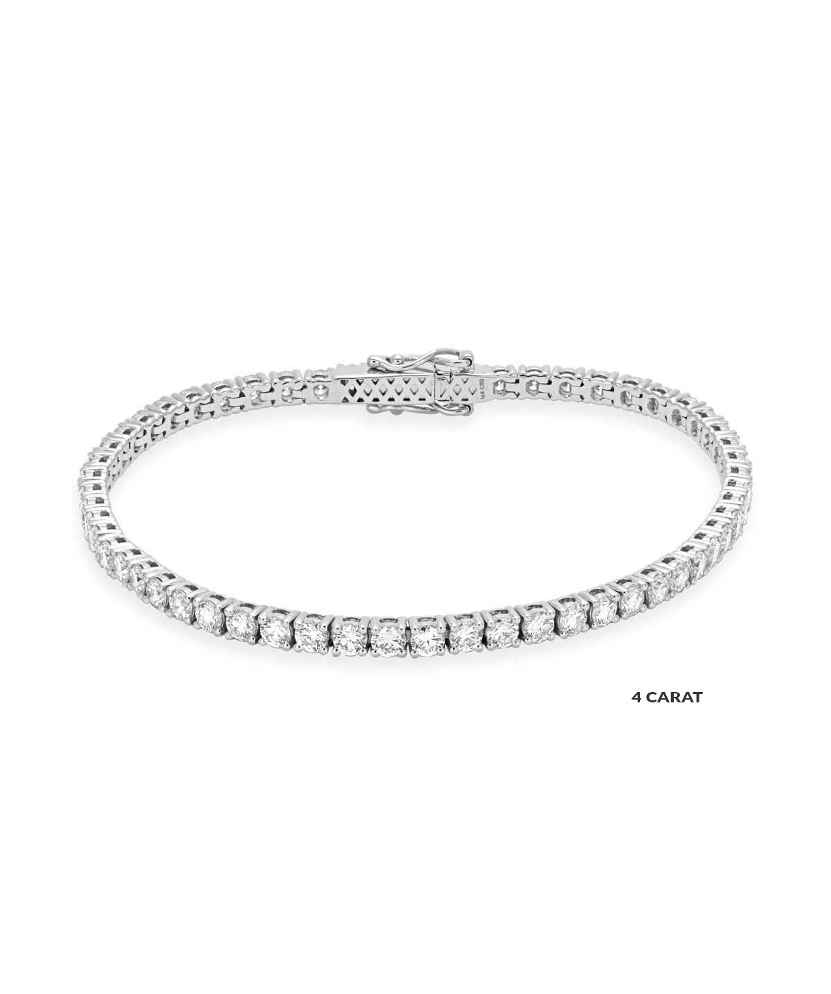 14K White Gold Lab Grown Diamond Tennis Bracelets