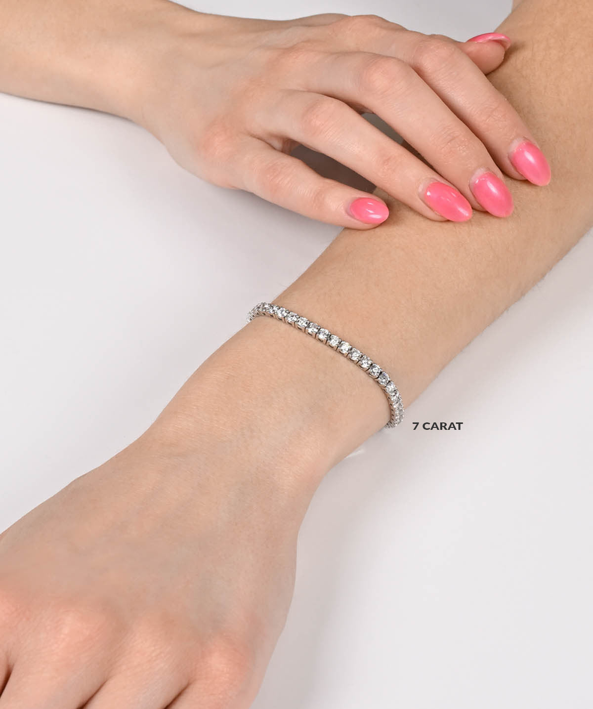 14K White Gold Lab Grown Diamond Tennis Bracelets