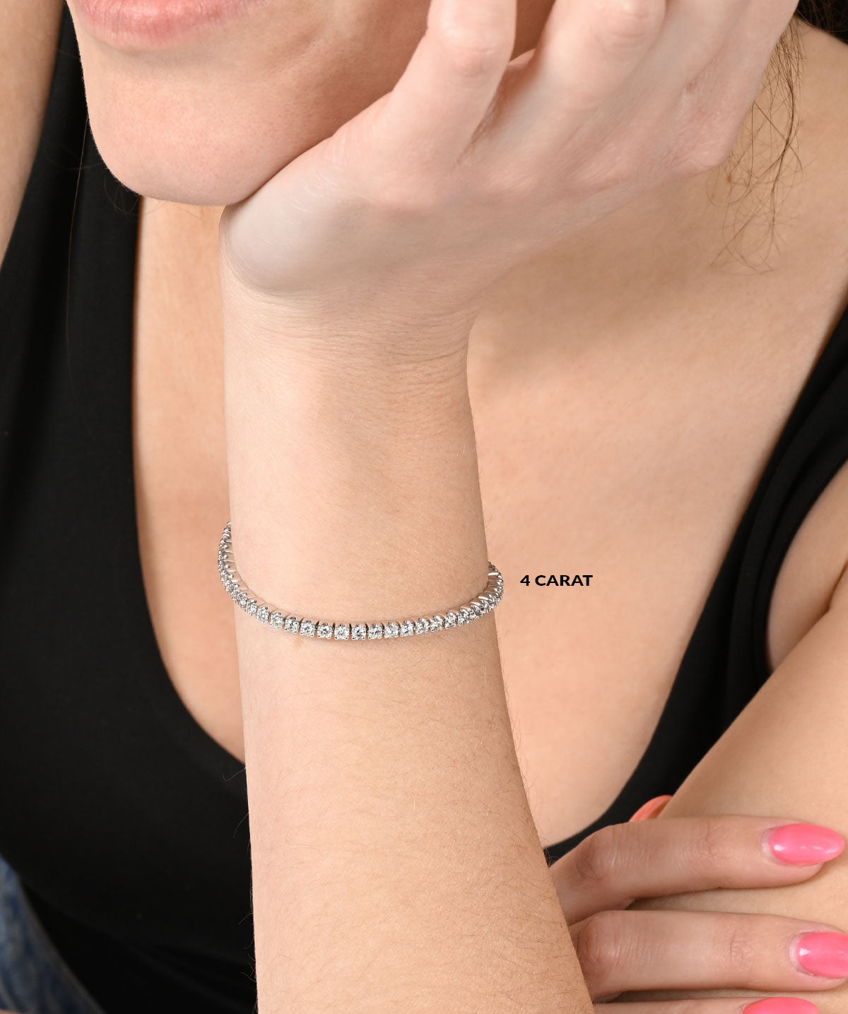 14K White Gold Lab Grown Diamond Tennis Bracelets