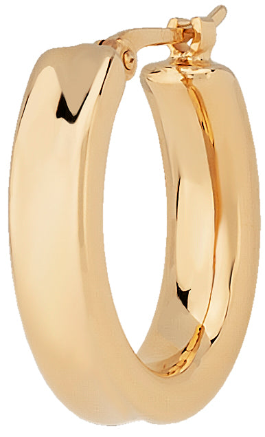 14K Yellow Gold Small Round Inverted Hoop Earrings