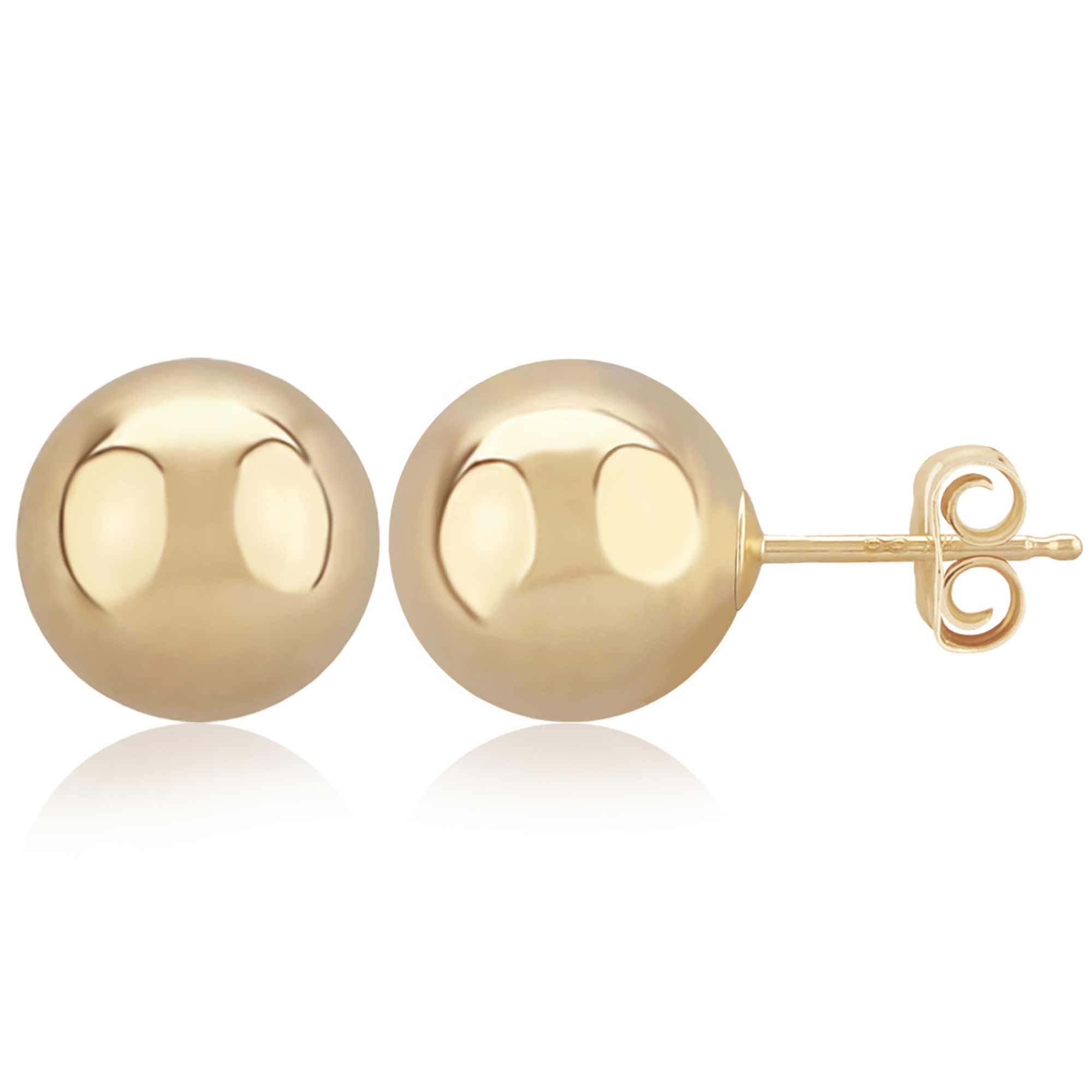 Sterling Silver Vermeil 10MM Ball Stud Earring
