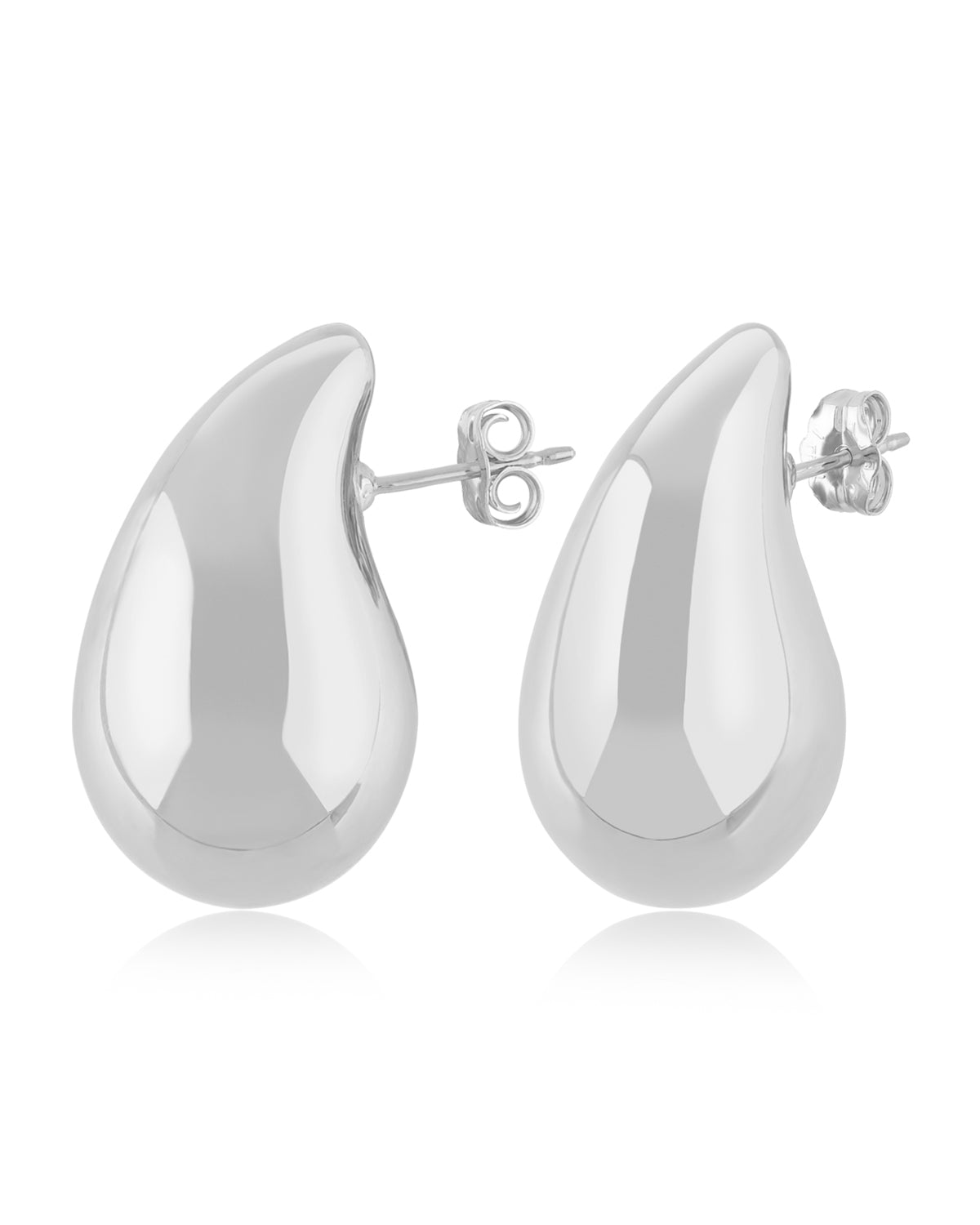 Sterling Silver Medium Tear Drop Stud Earring
