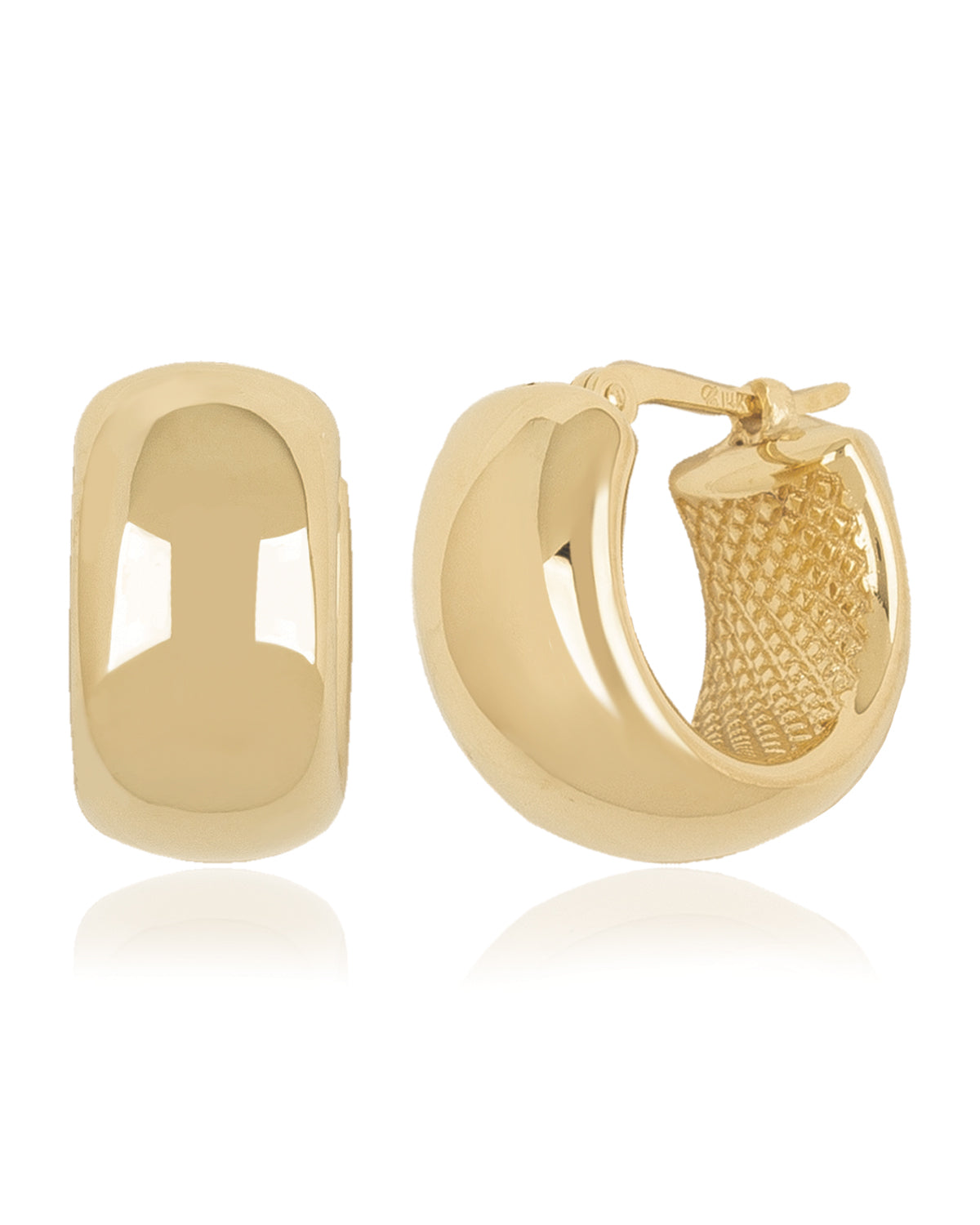 Sterling Silver Vermeil 15MM Pain Band Hoop Earrings