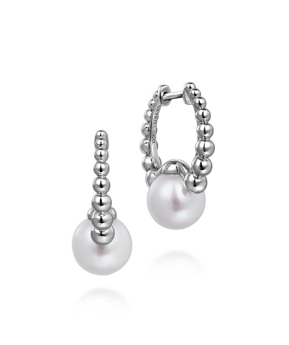 925 Sterling Silver Pearl Bujukan Huggie 15mm