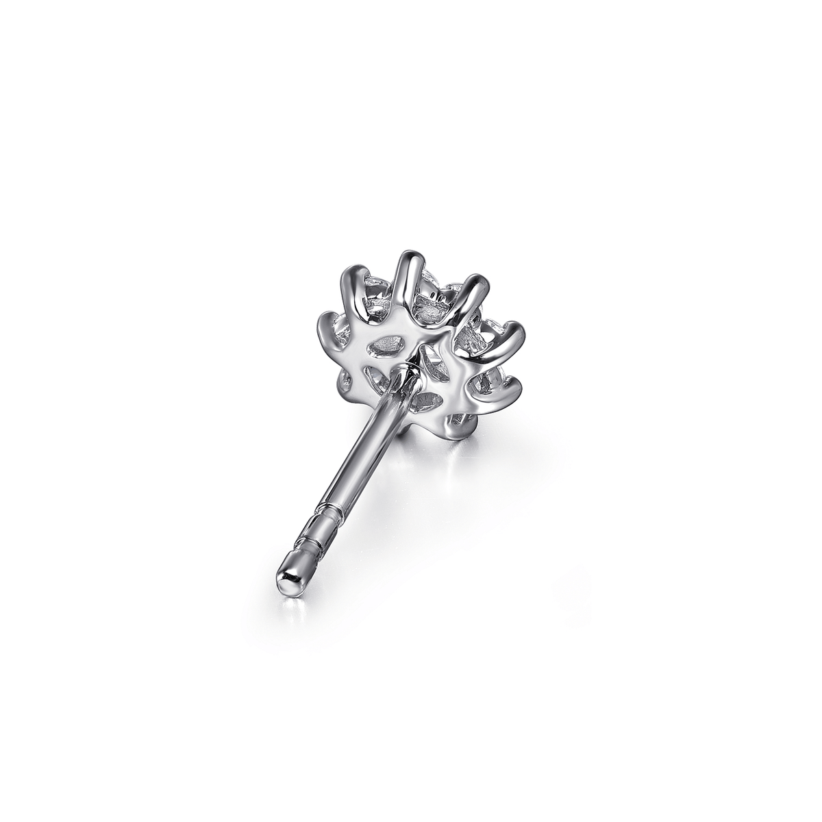 Stud Earrings 14K White Gold White Sapphire