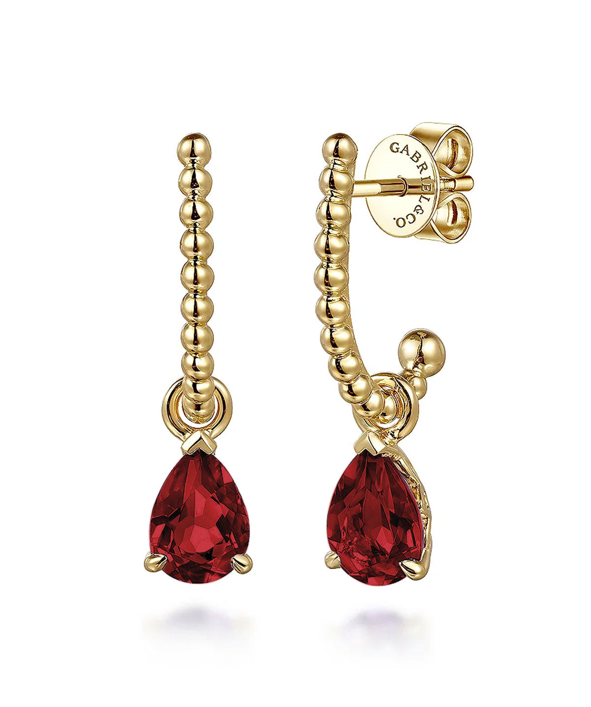 14K Yellow Gold Bujukan Garnet Earrings