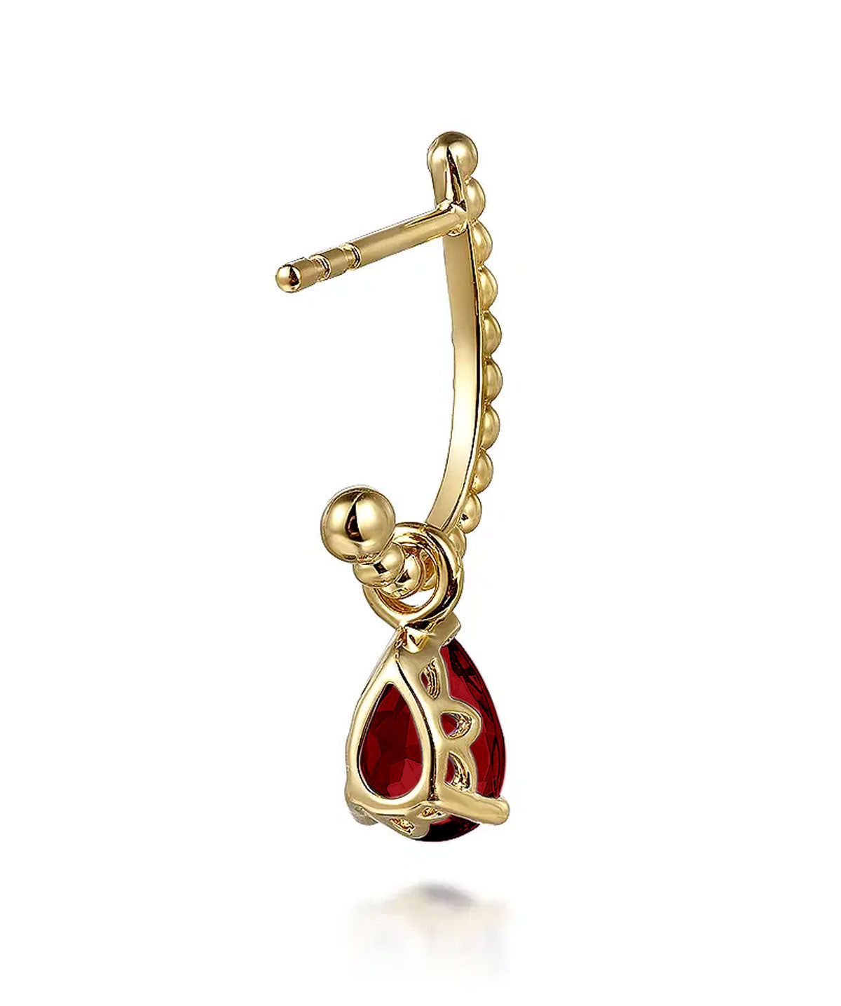 14K Yellow Gold Bujukan Garnet Earrings