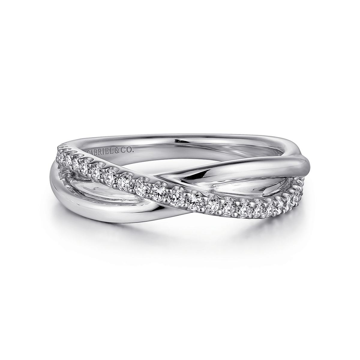 925 Sterling Silver White Sapphire Criss Cross Ring