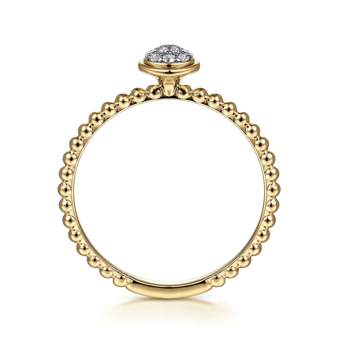14K Yellow Gold Bujukan Beaded Diamond Cluster Ring