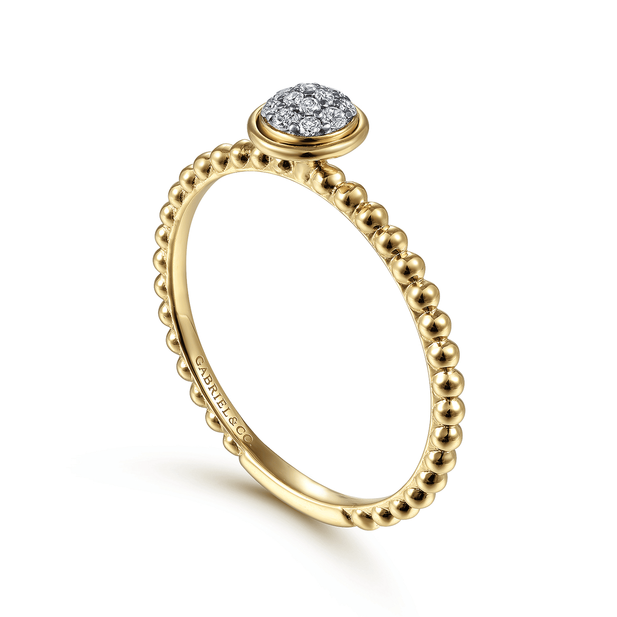 14K Yellow Gold Bujukan Beaded Diamond Cluster Ring