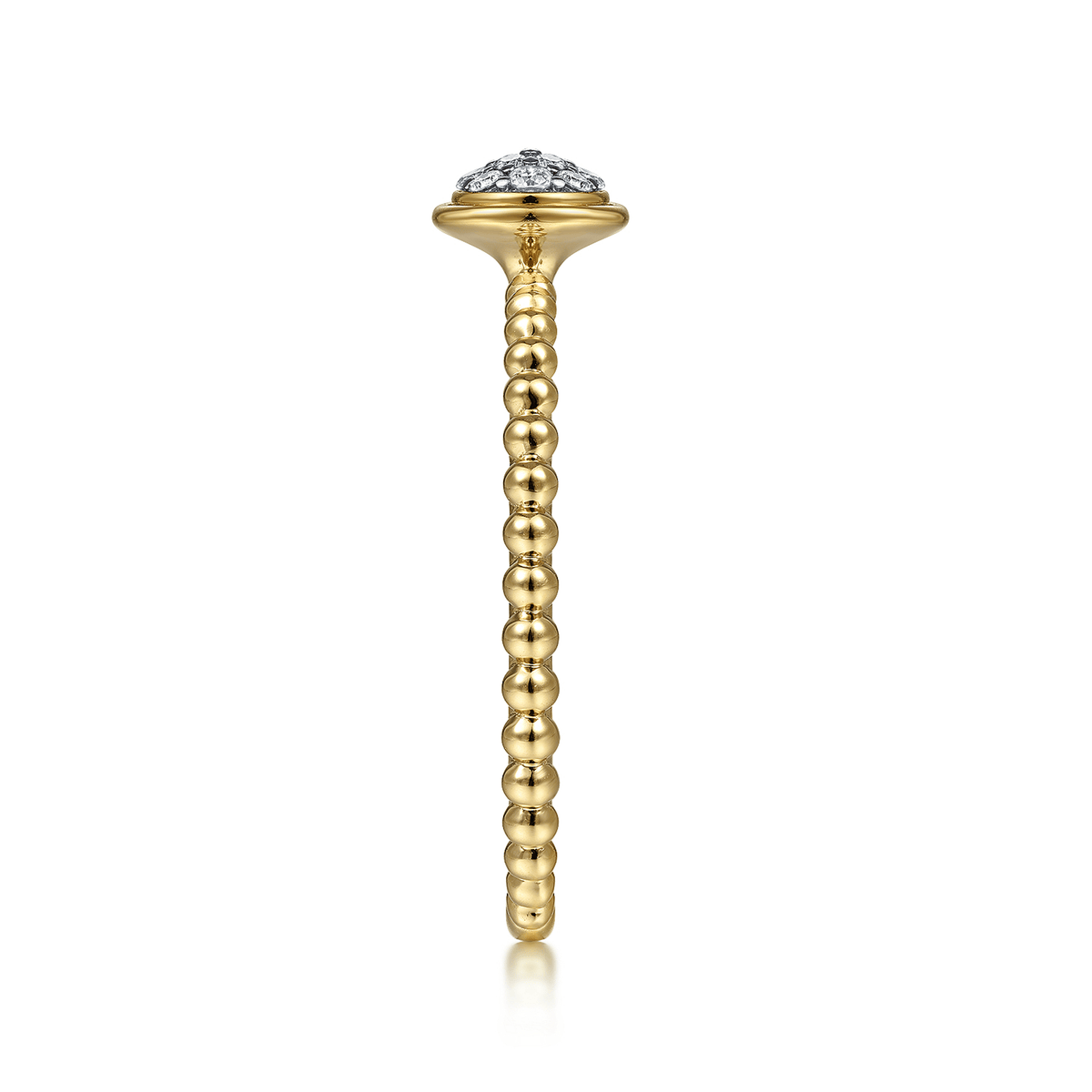 14K Yellow Gold Bujukan Beaded Diamond Cluster Ring
