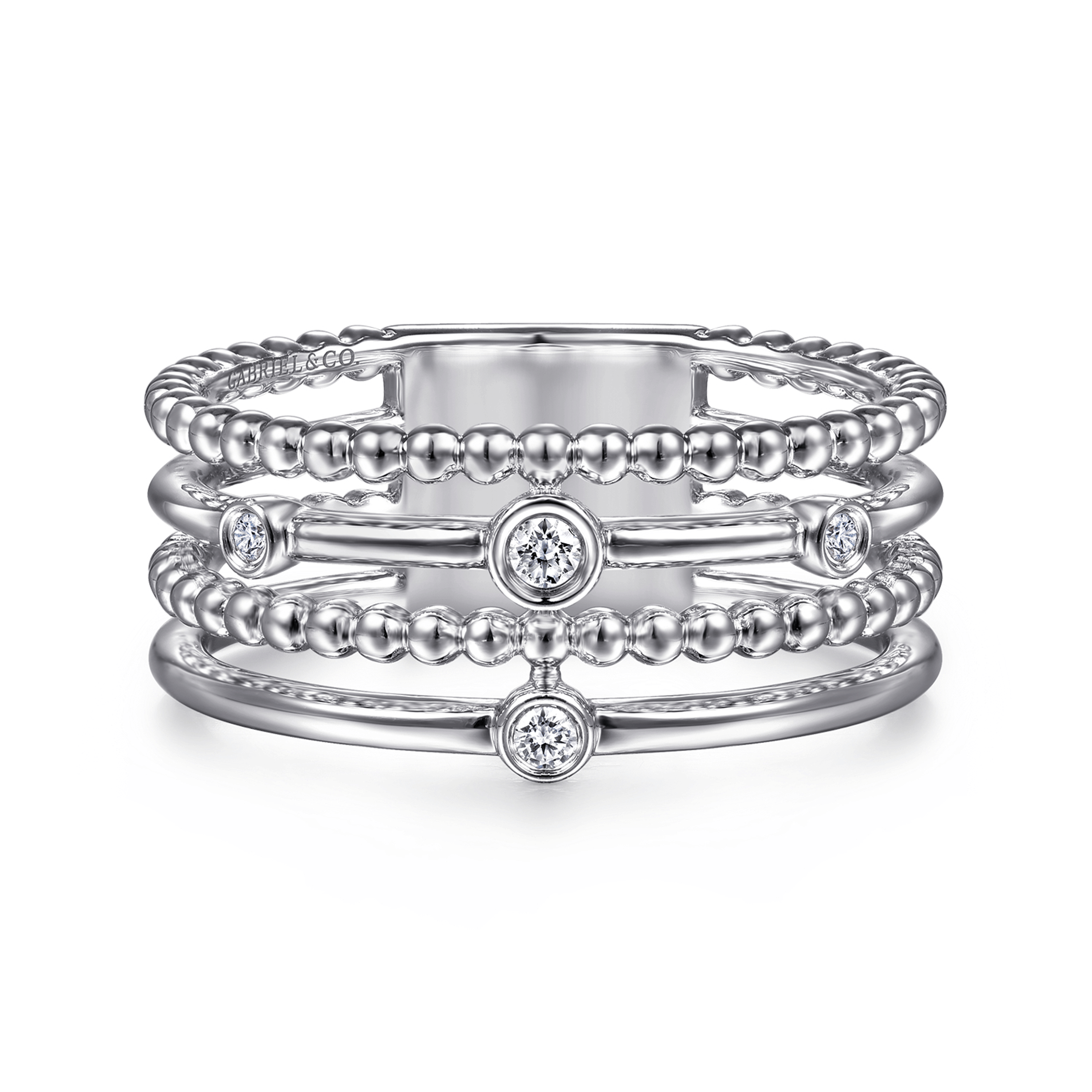 925 Sterling Silver Bujukan Bezel Set Diamond Easy Stackable Ring