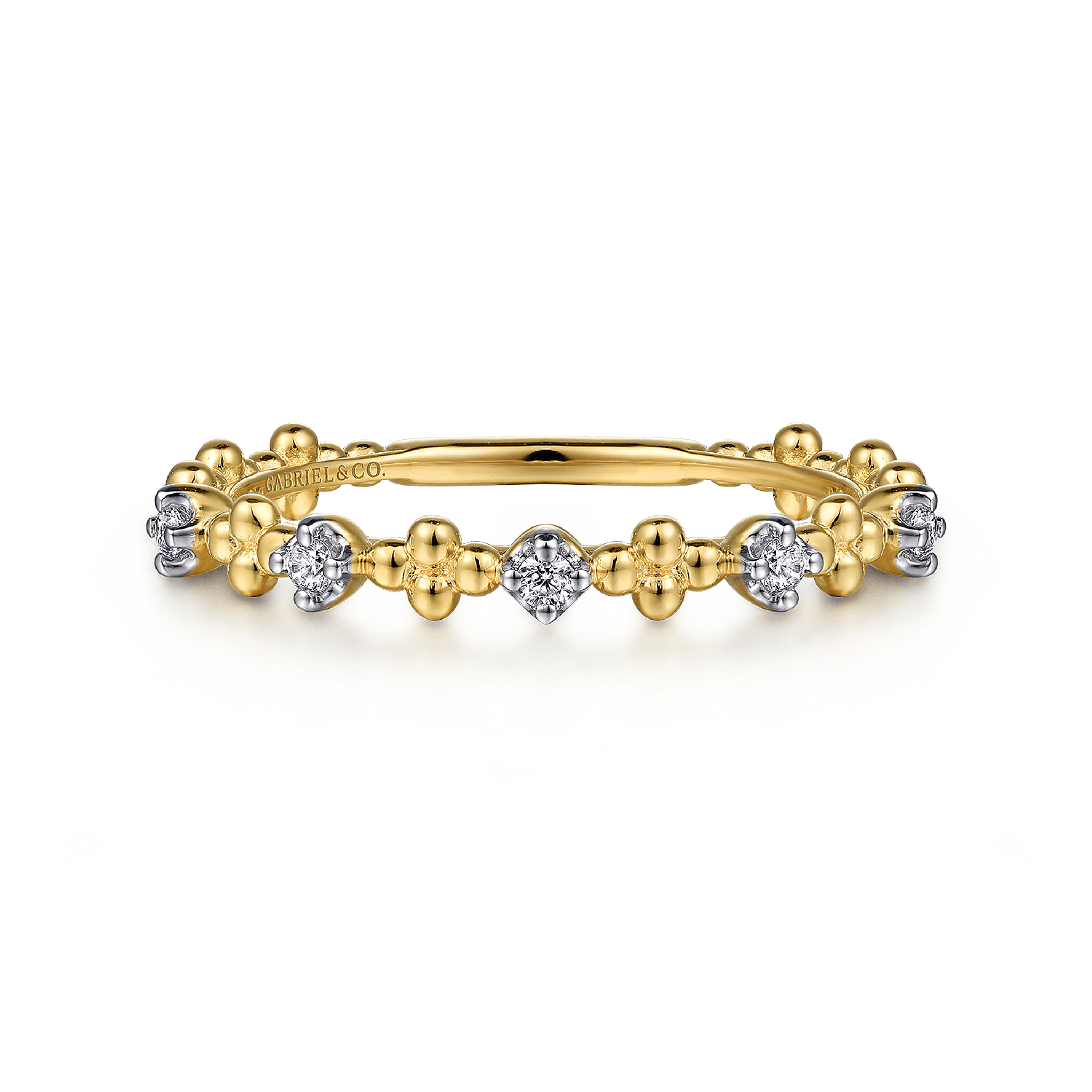14K Yellow Gold Diamond Stackable Ring-Bujukan