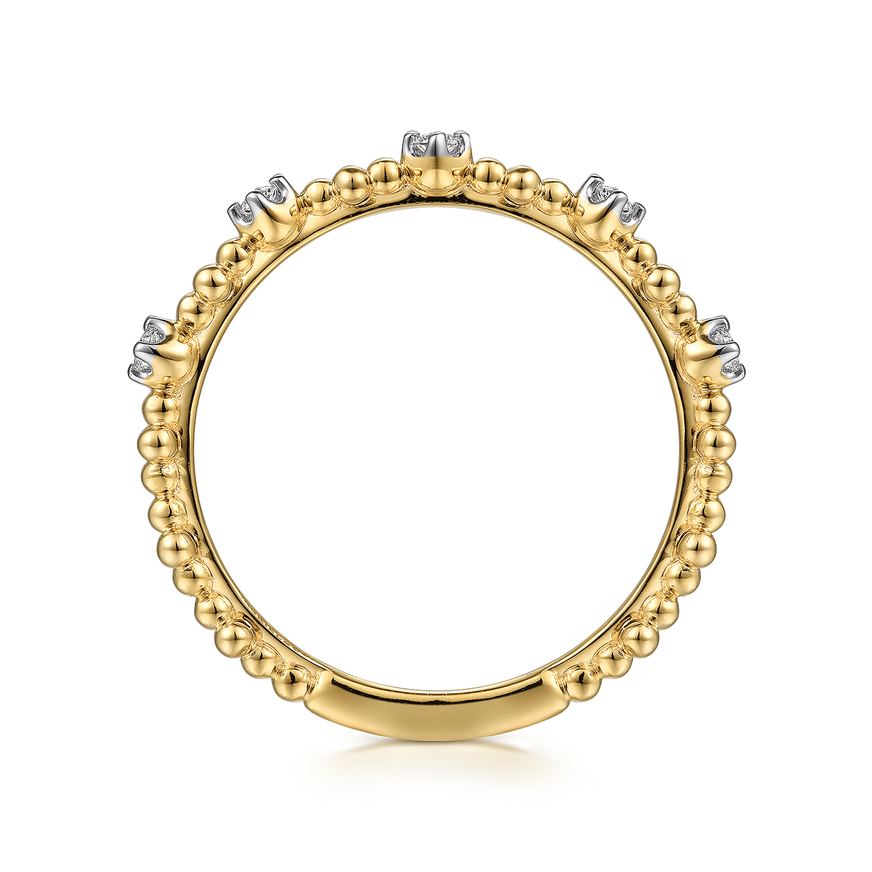 14K Yellow Gold Diamond Stackable Ring-Bujukan