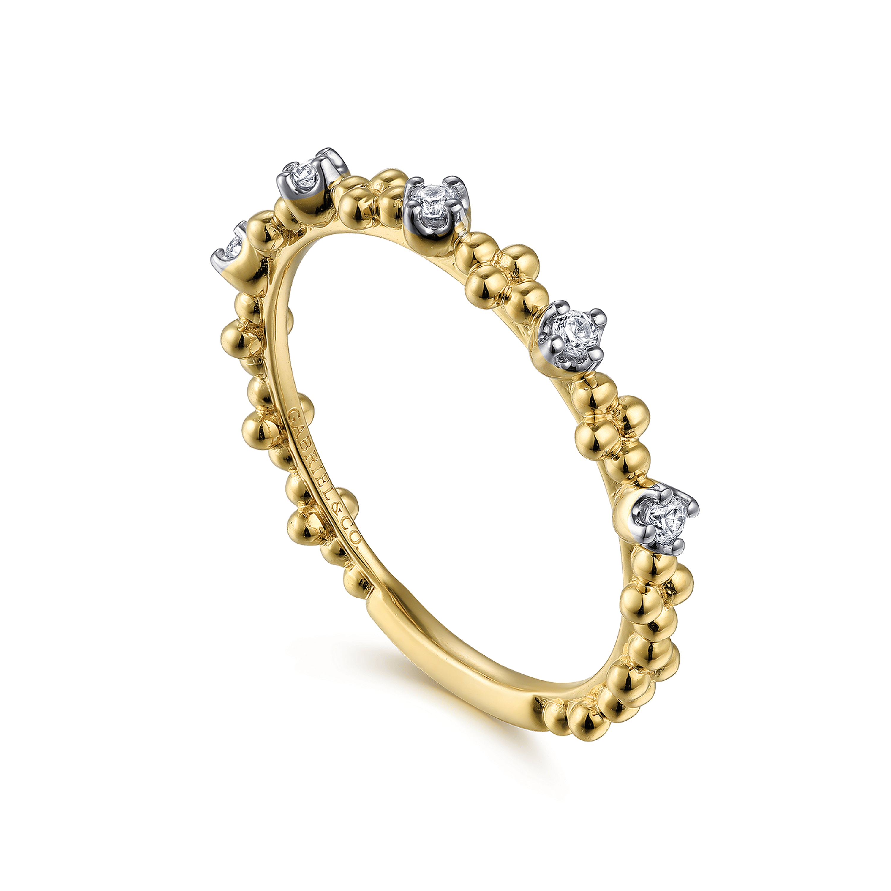 14K Yellow Gold Diamond Stackable Ring-Bujukan