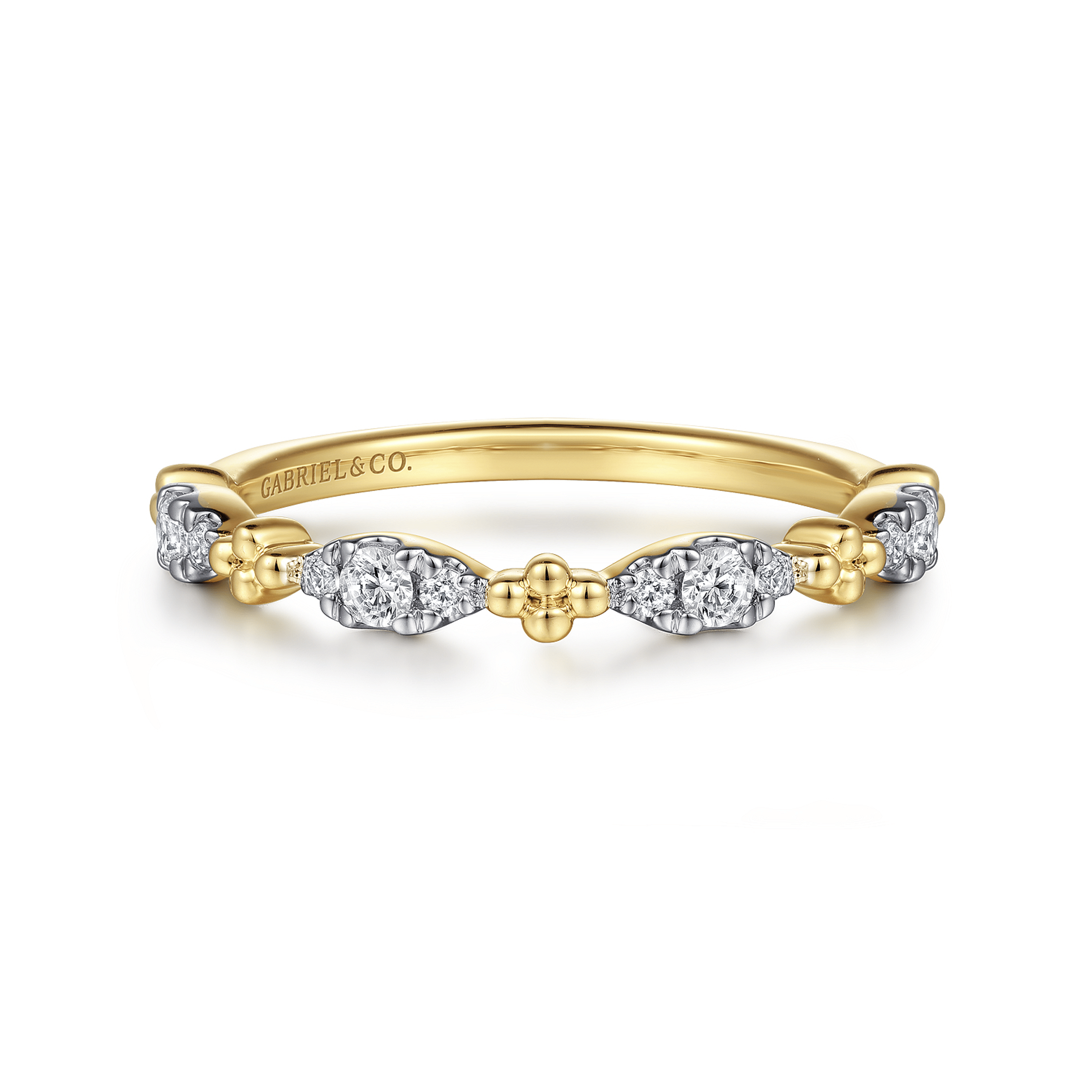 14K Yellow Gold Diamond Stackable Ring