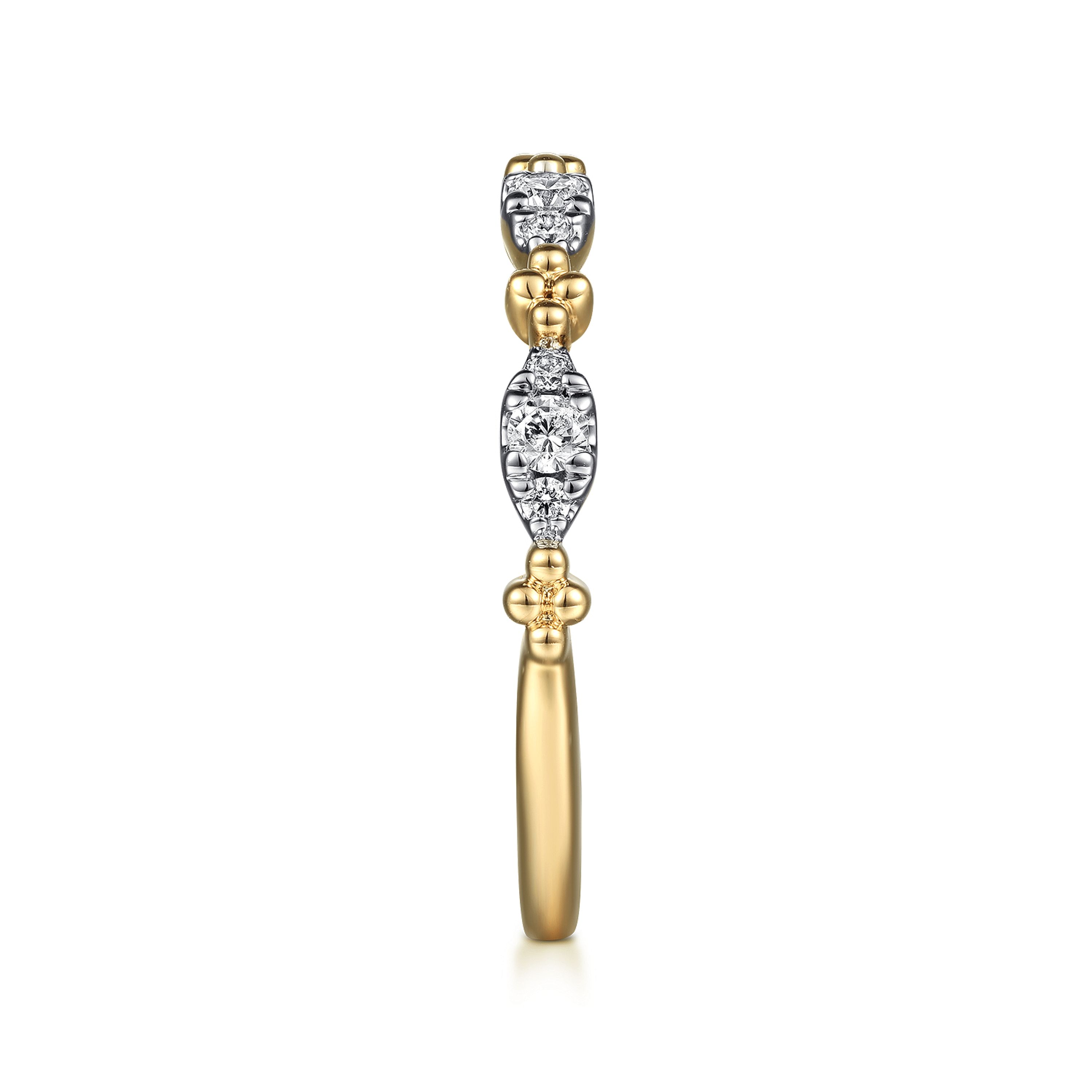 14K Yellow Gold Diamond Stackable Ring