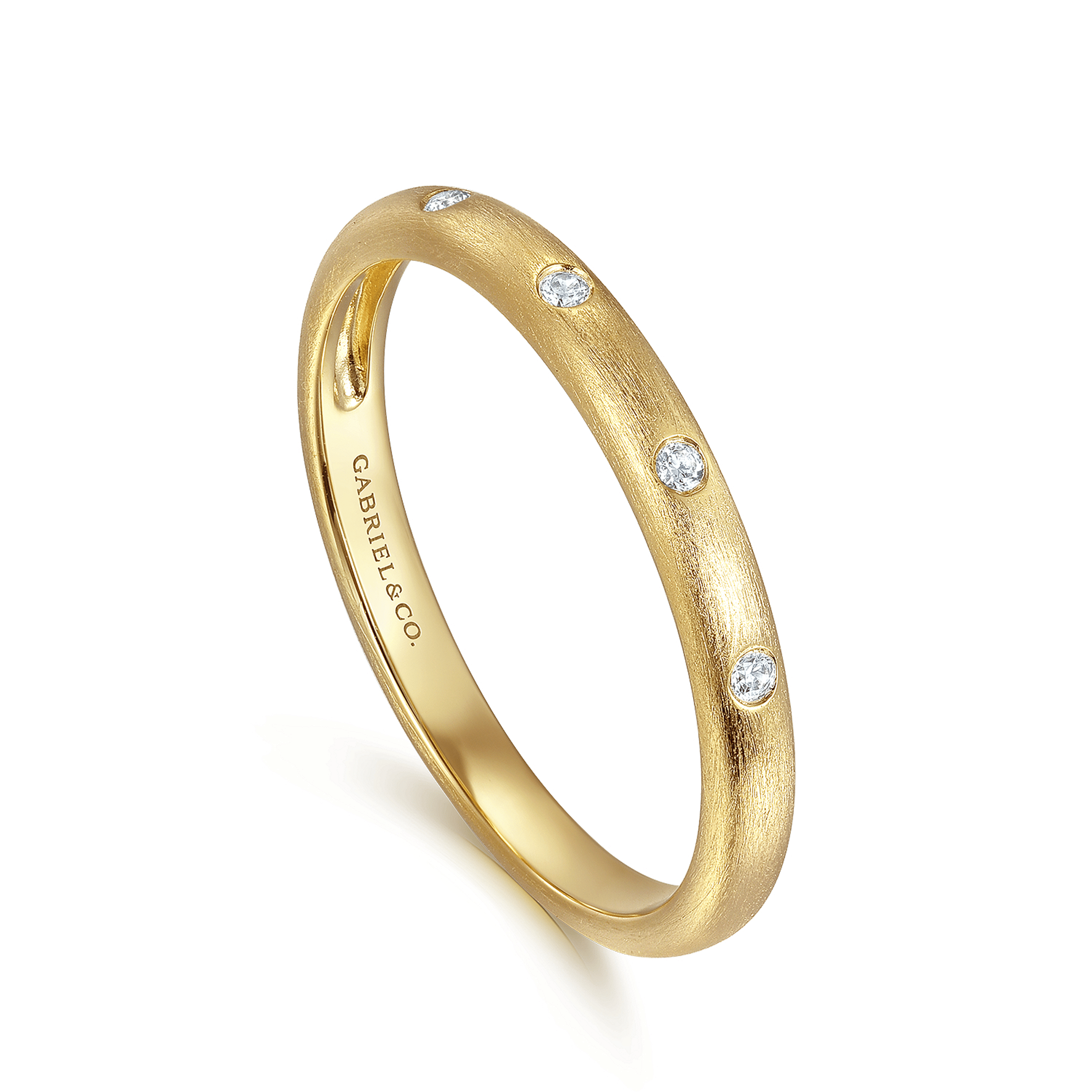 14K Yellow Gold Diamond Stackable Ring