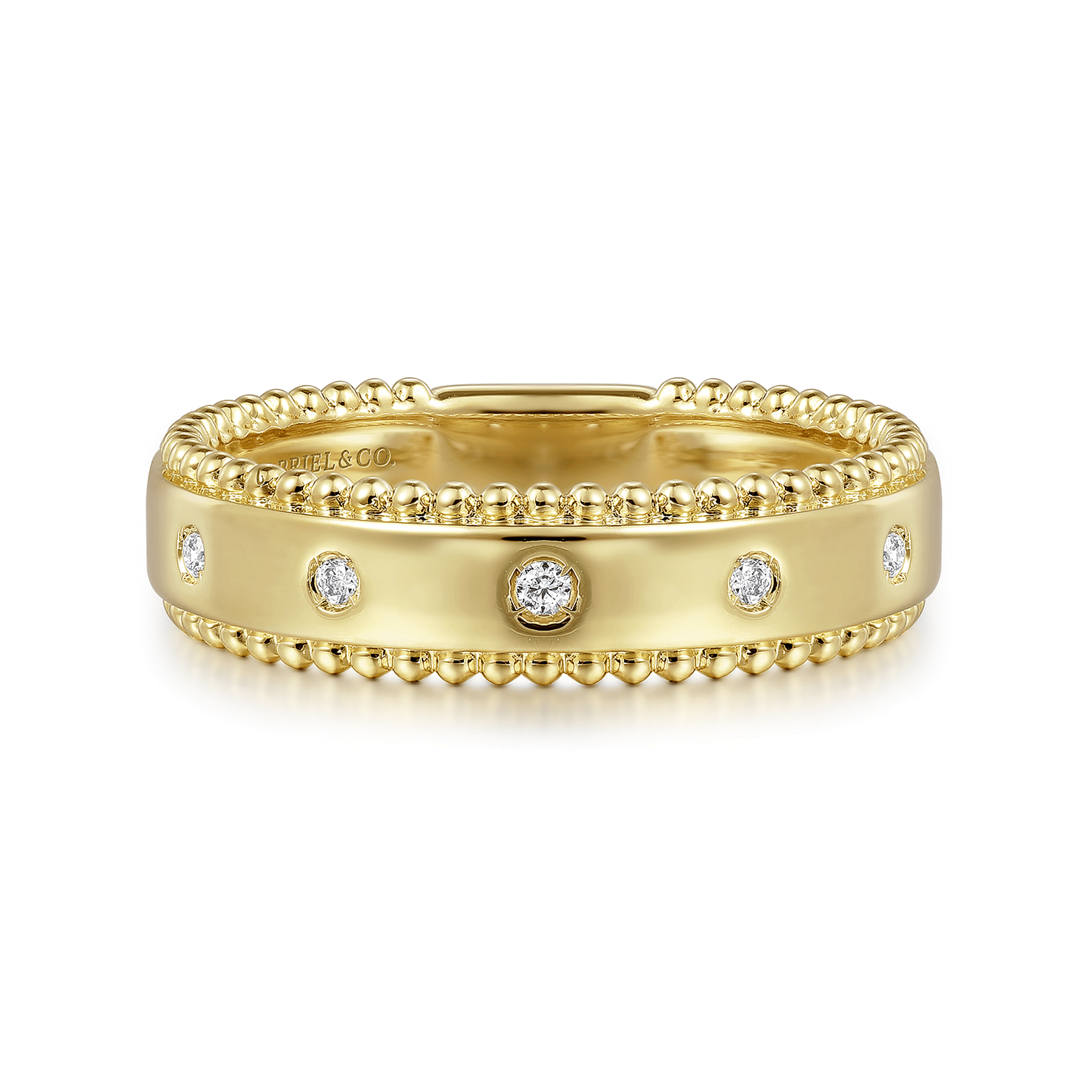 14K Yellow Gold Diamond Stackable Ring