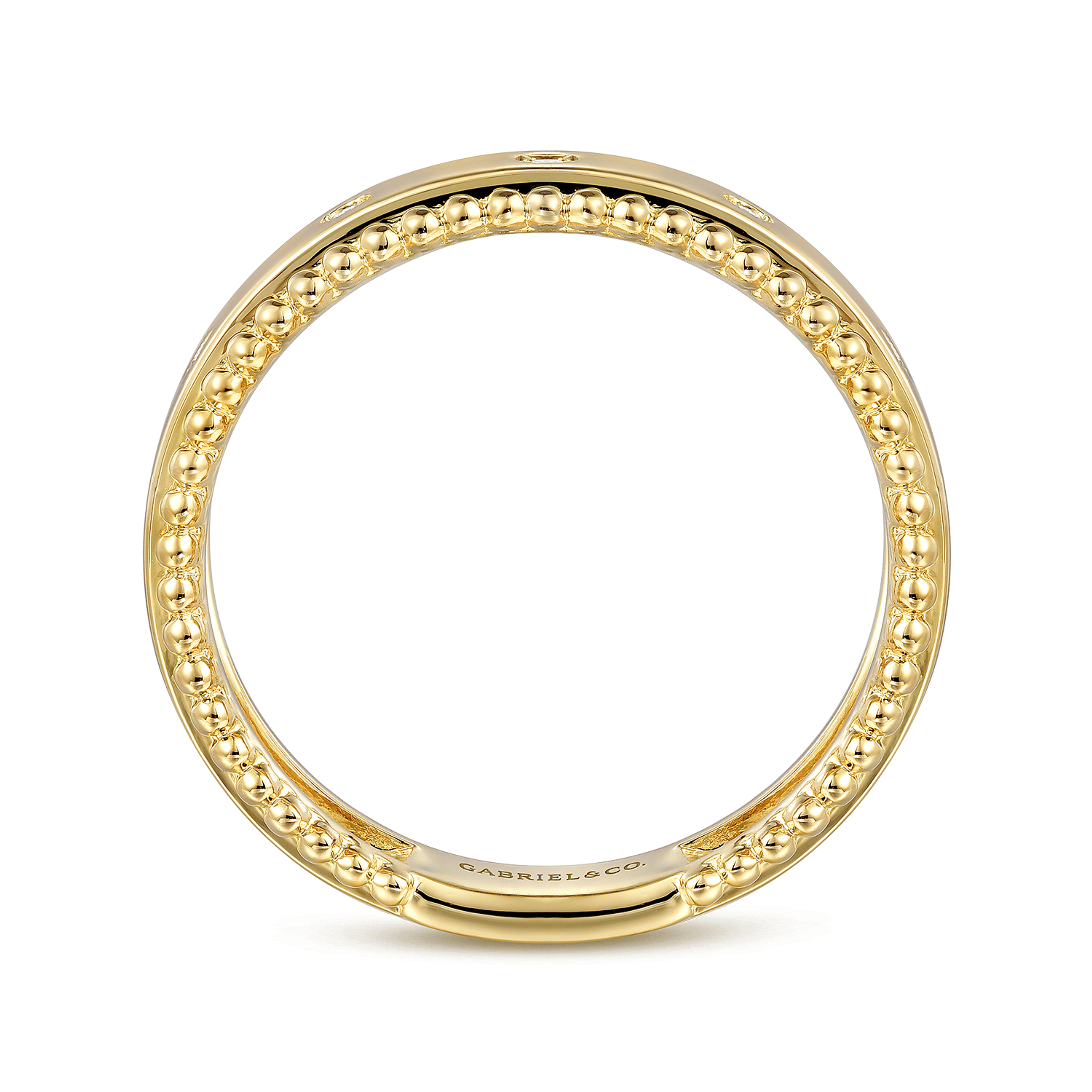 14K Yellow Gold Diamond Stackable Ring