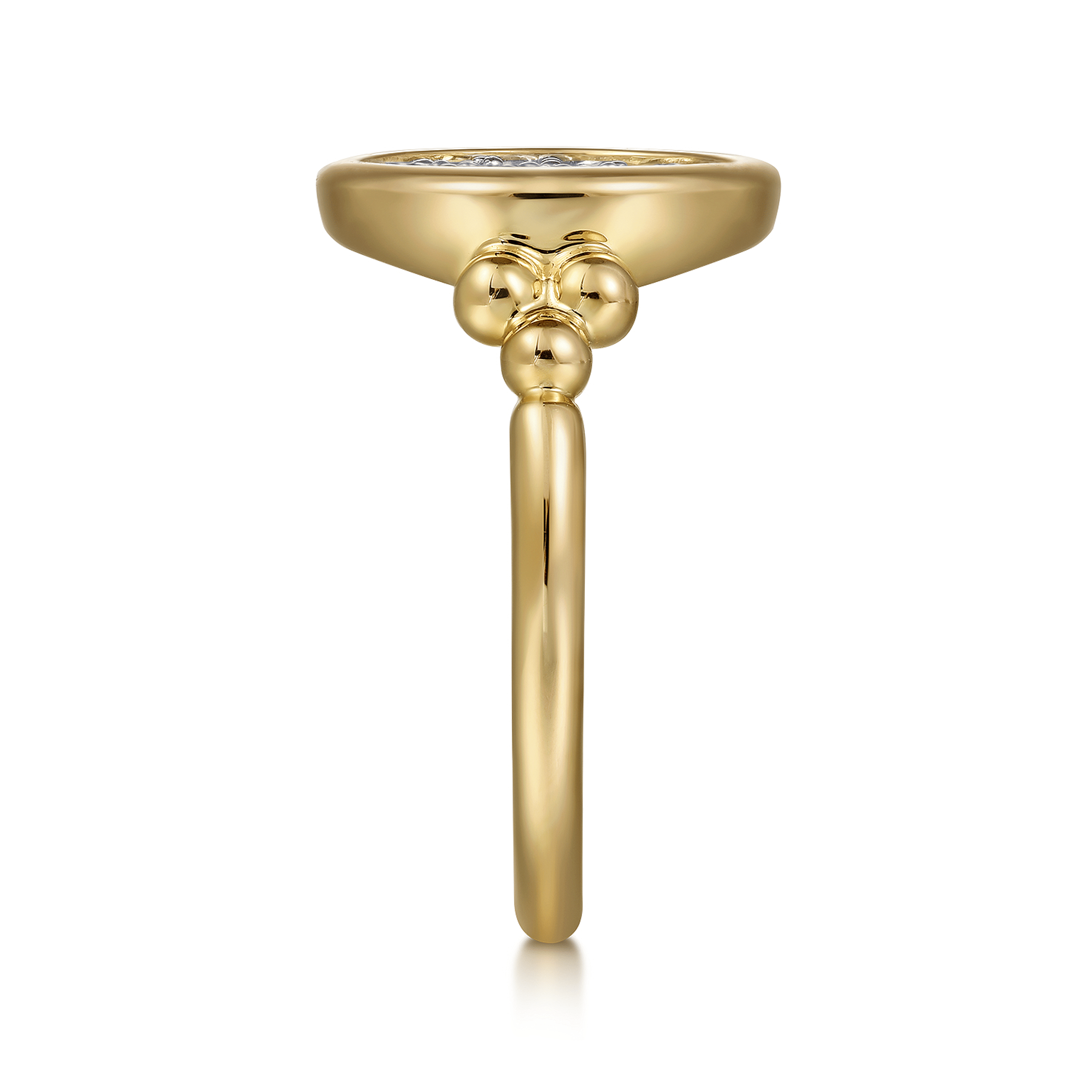 Signet Ring 14K White and Yellow Gold Diamond