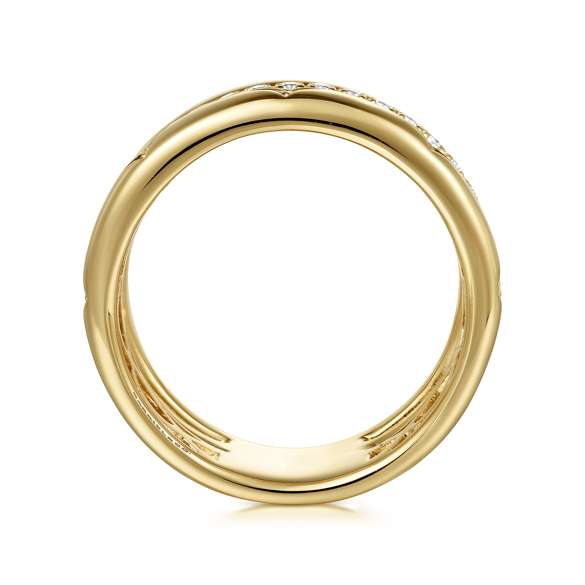 14K Yellow Gold Diamond Easy Stackable Ring