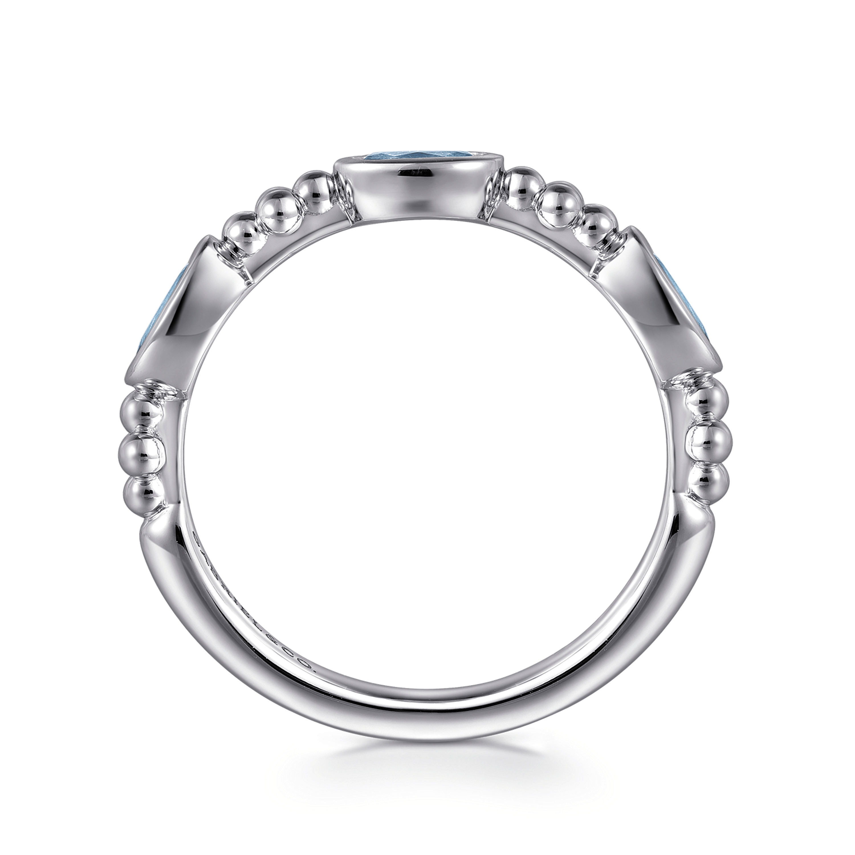 925 Sterling Silver Blue Topaz Fashion Ring-Bujukan