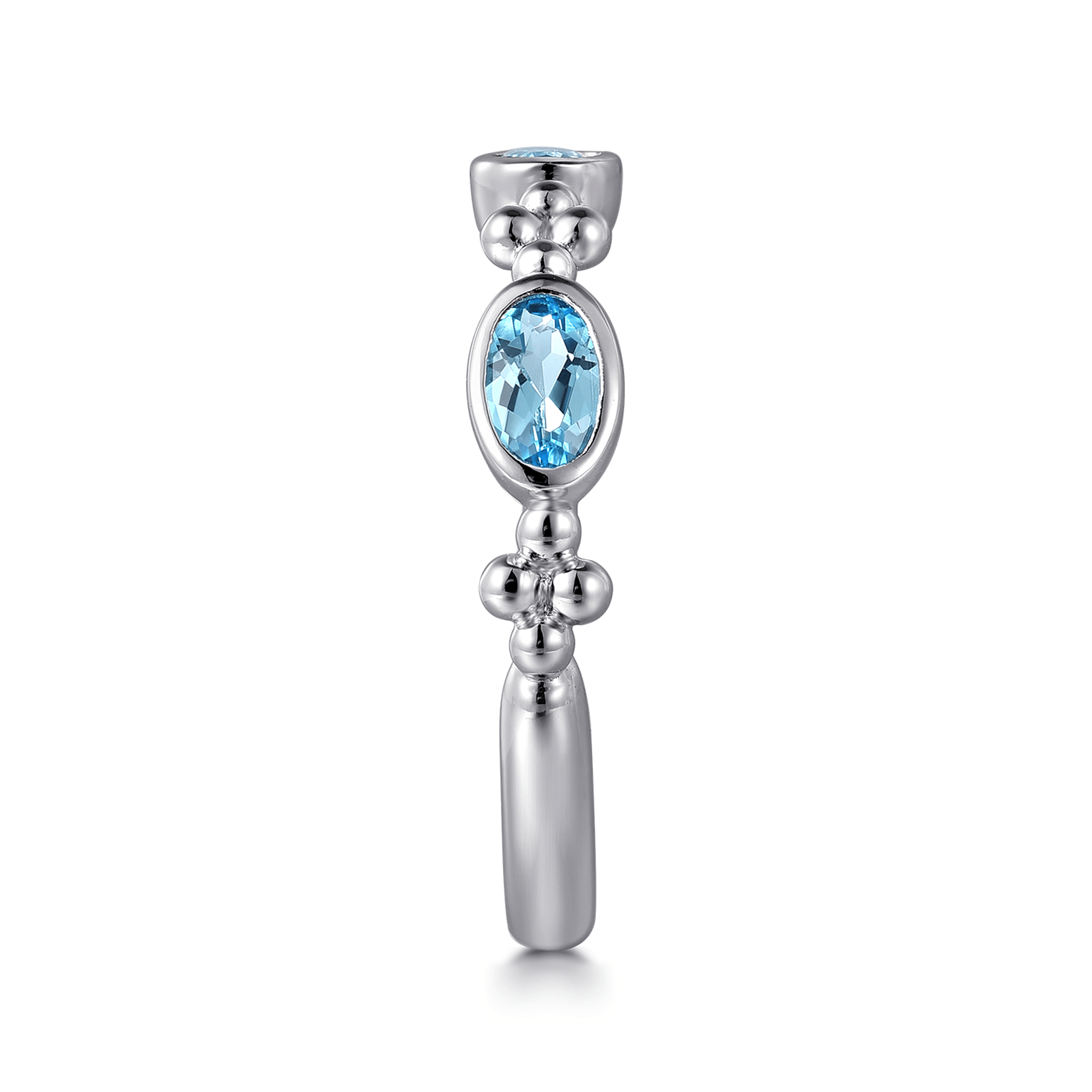 925 Sterling Silver Blue Topaz Fashion Ring-Bujukan