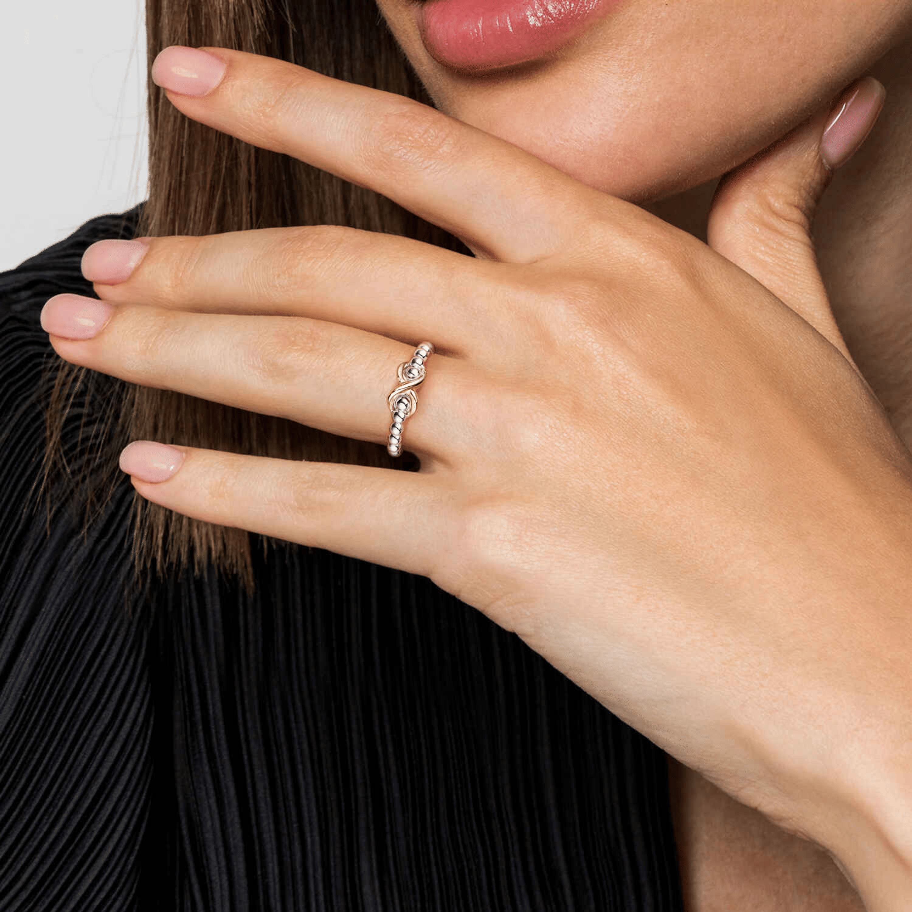 Infinity - 14K Yellow Gold and 925 Sterling Silver Bujukan Infinity Ring