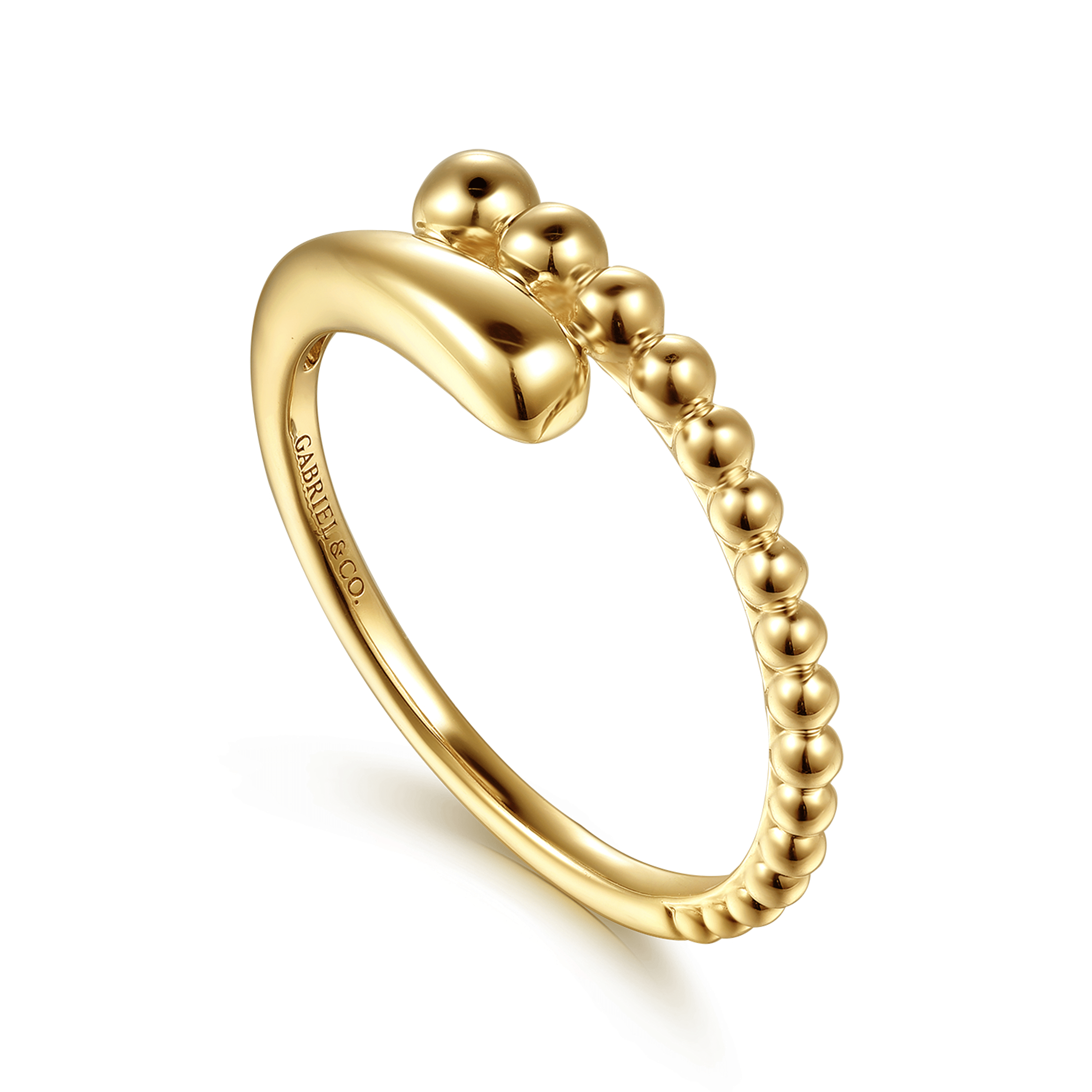 14K Yellow Plain Gold Bujukan Bypass Ring