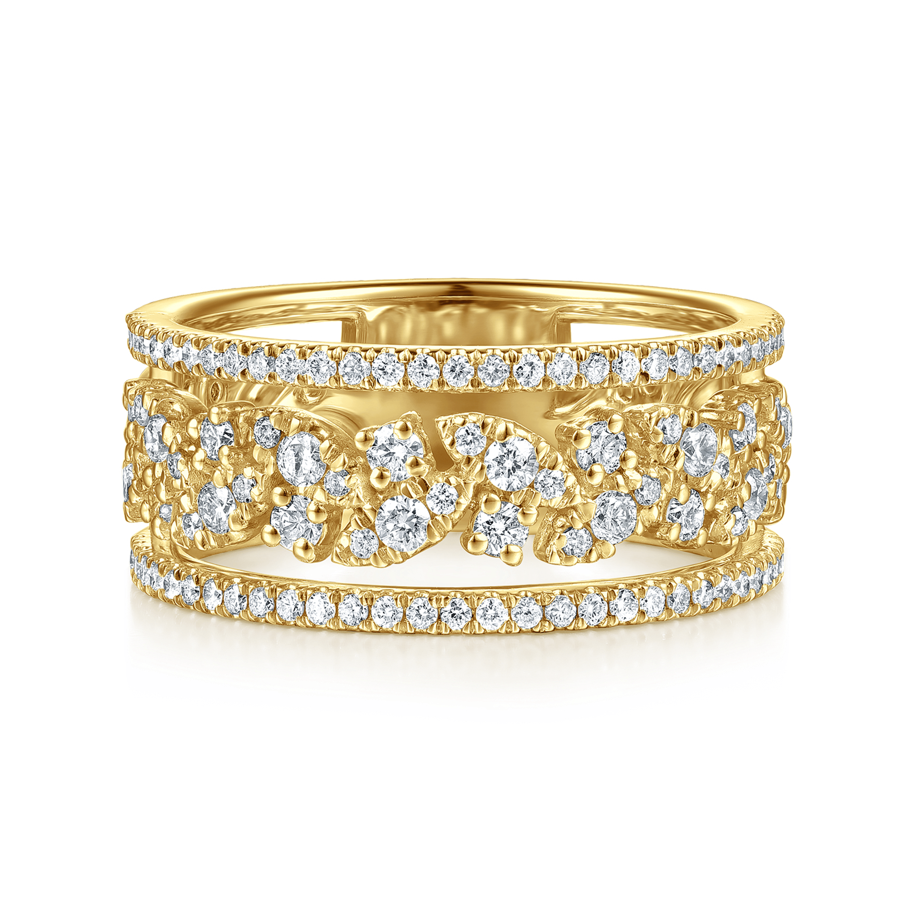 14K Yellow Gold Diamond Marquise Easy Stackable Ring