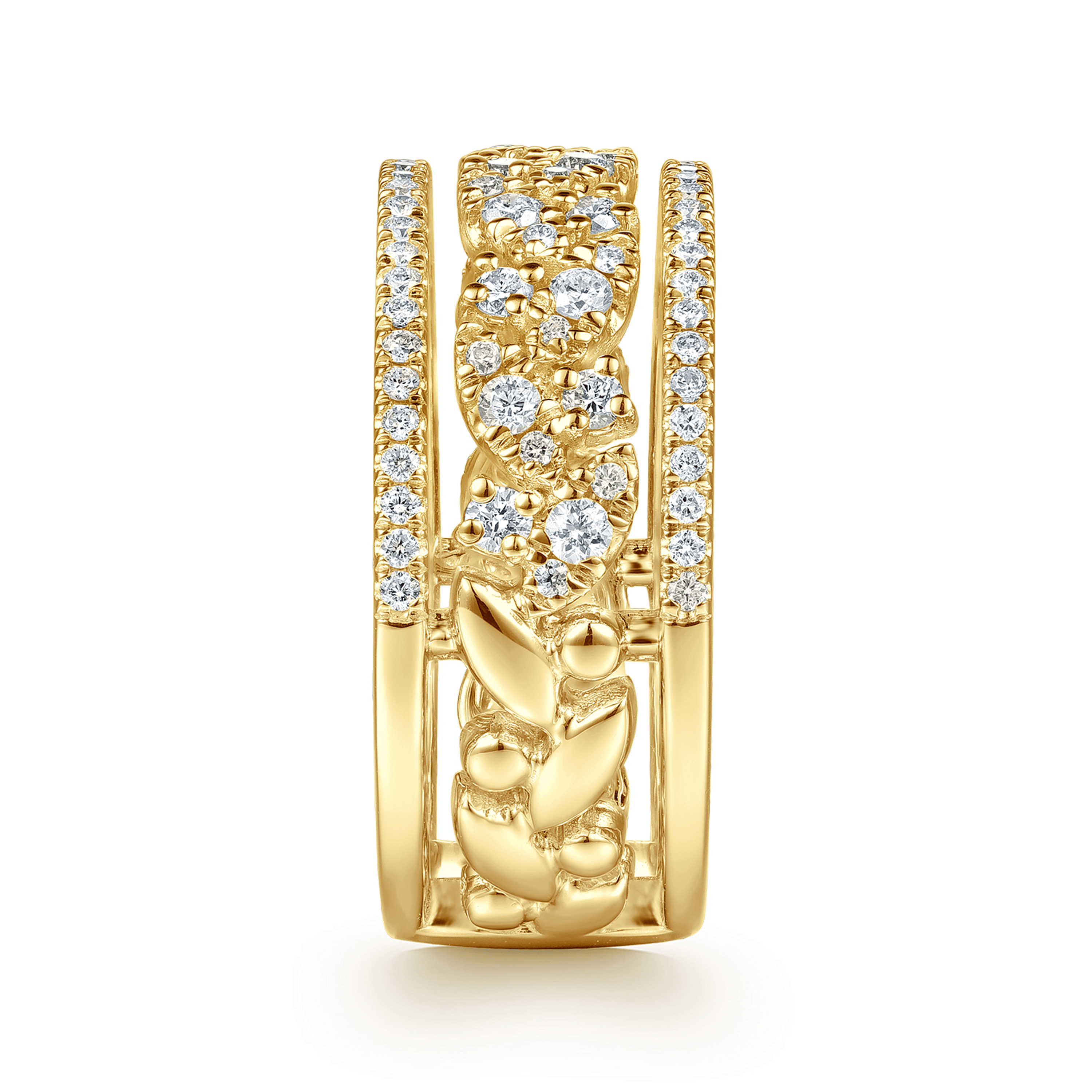 14K Yellow Gold Diamond Marquise Easy Stackable Ring