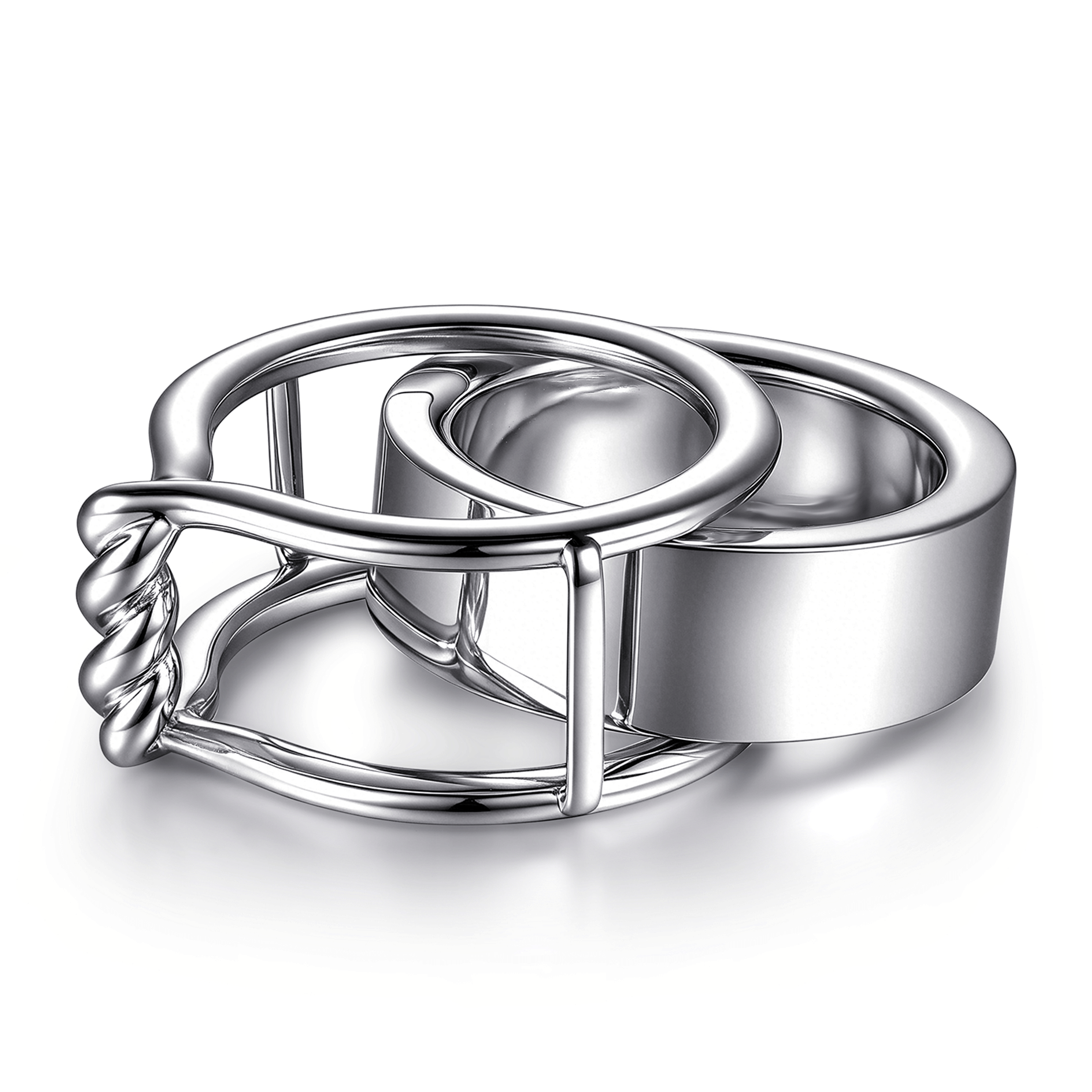 925 Sterling Silver Twisted Smart Ring Enhancer