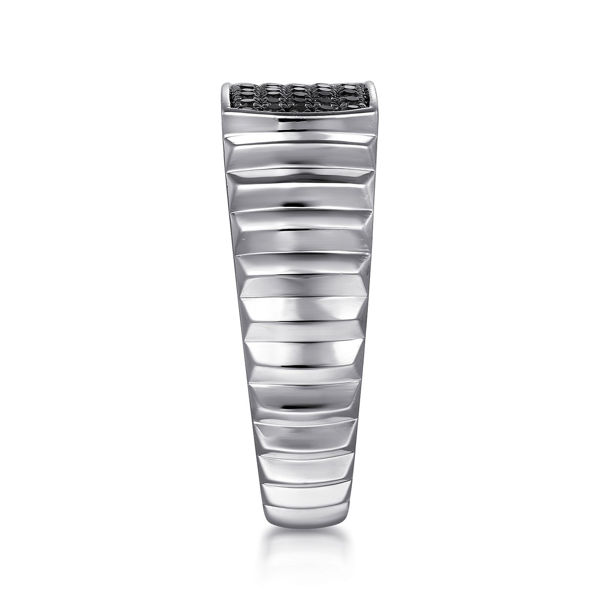Sterling Silver Men’s Faceted Black Spinel Ring