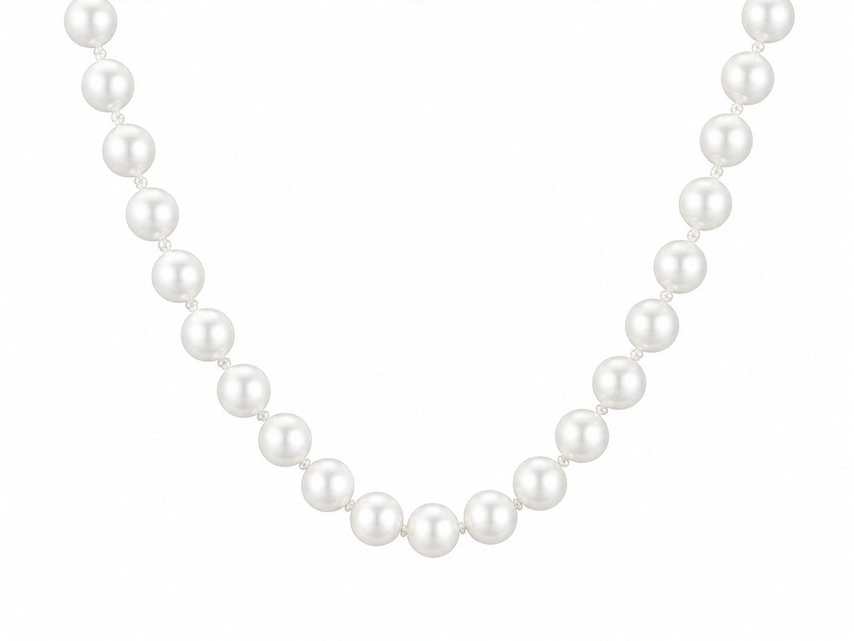 Sterling Silver Freshwater Beaded Nucleated Pearl Stand Necklace Freshwater Pearls