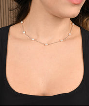 14K White Gold 6-6.5mm Pearl Tin Cup Necklace