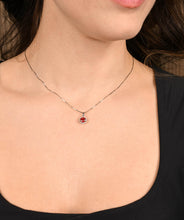 14K White Gold 6mm Pink Tourmaline and Diamond Halo Pendant