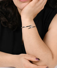 Sterling Silver and 6mm Moonstone Bypass Bangle Bracelet